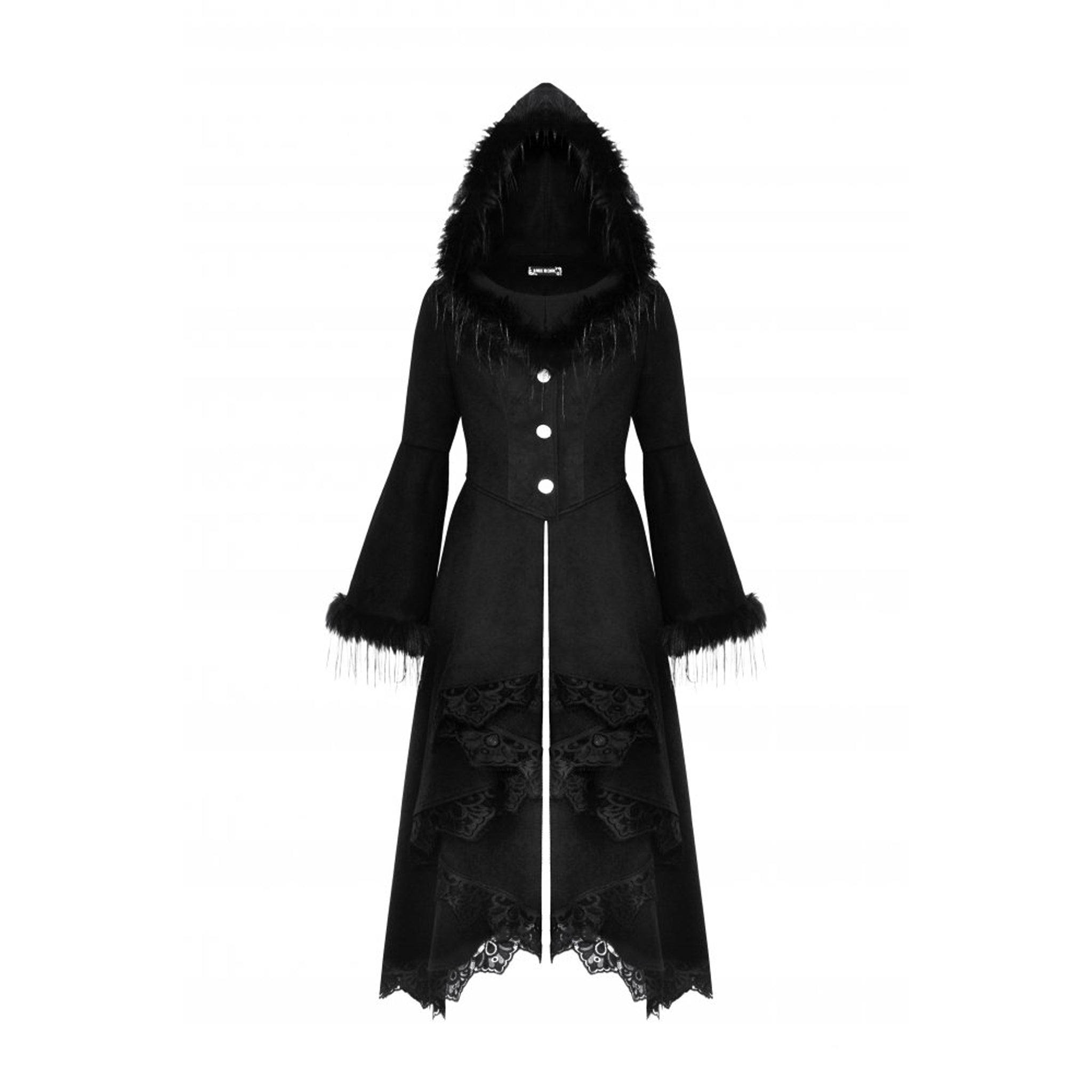 Tiered Front Fur Trim Coat