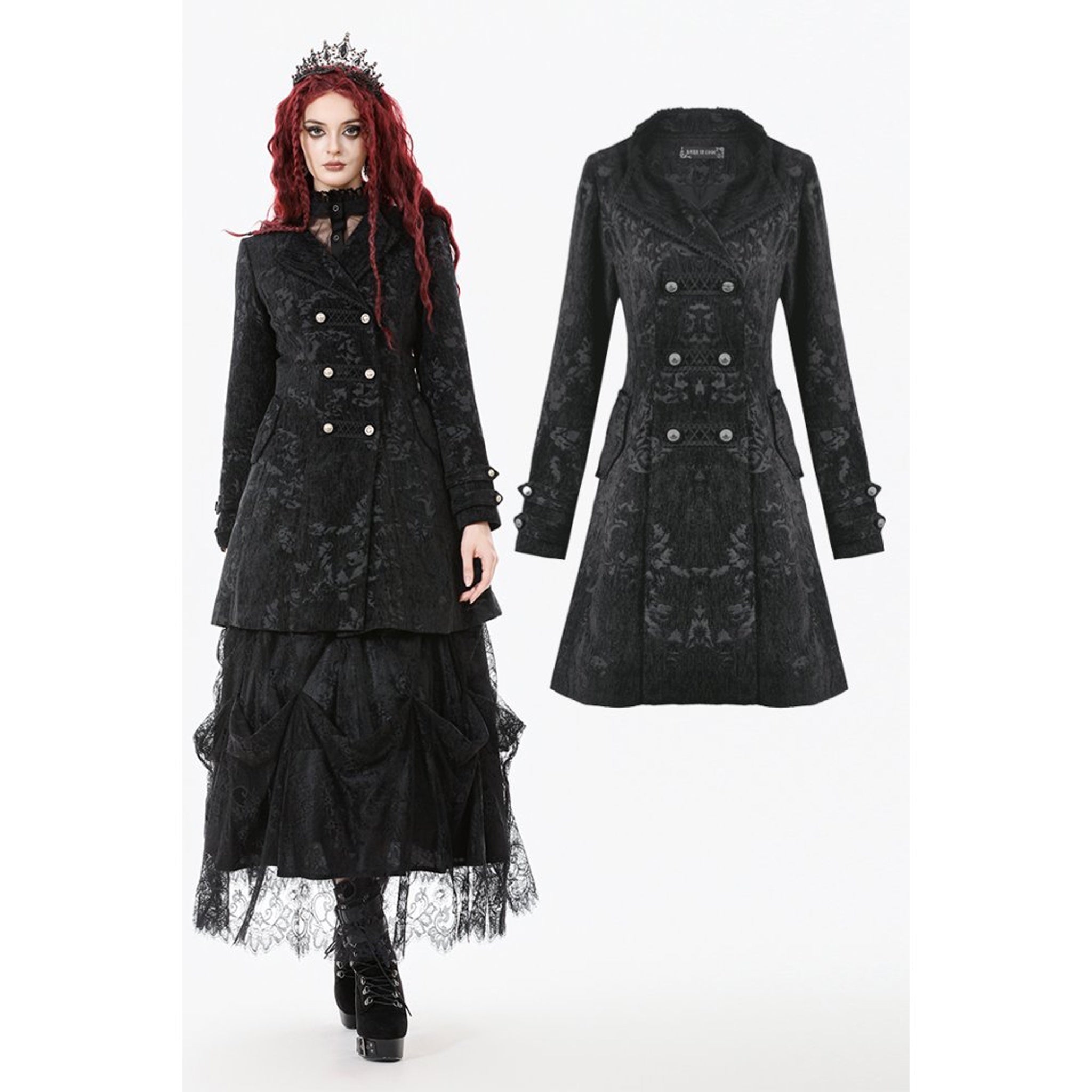 Gothic Jacquard Velvet Coat