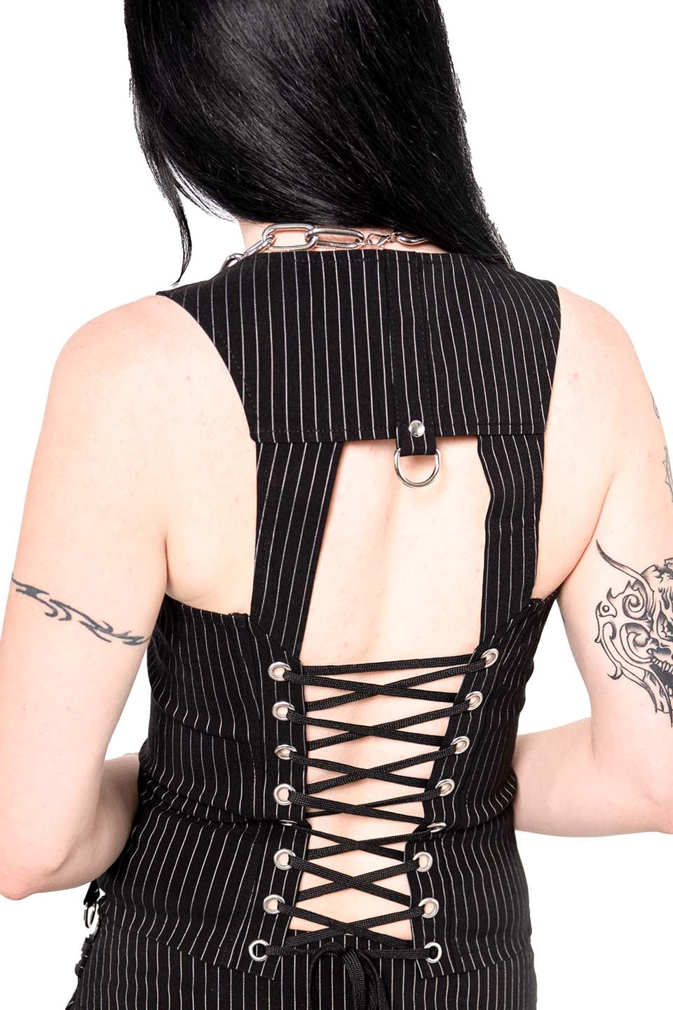 Pin Stripe Gangsta Corset Top