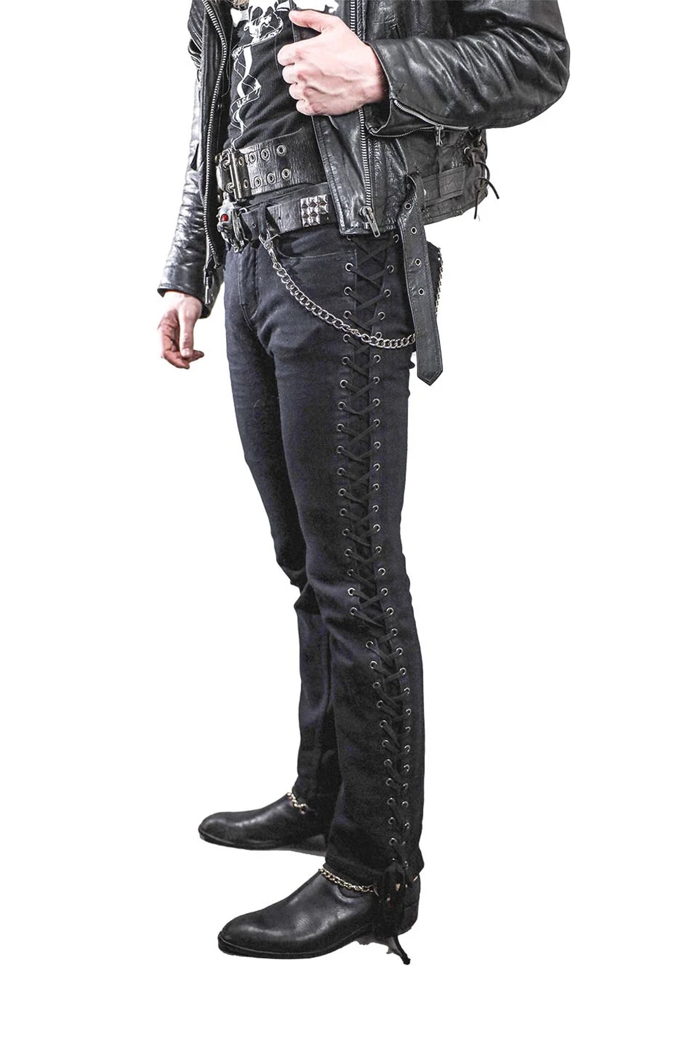 Side Lace Rocker Jeans