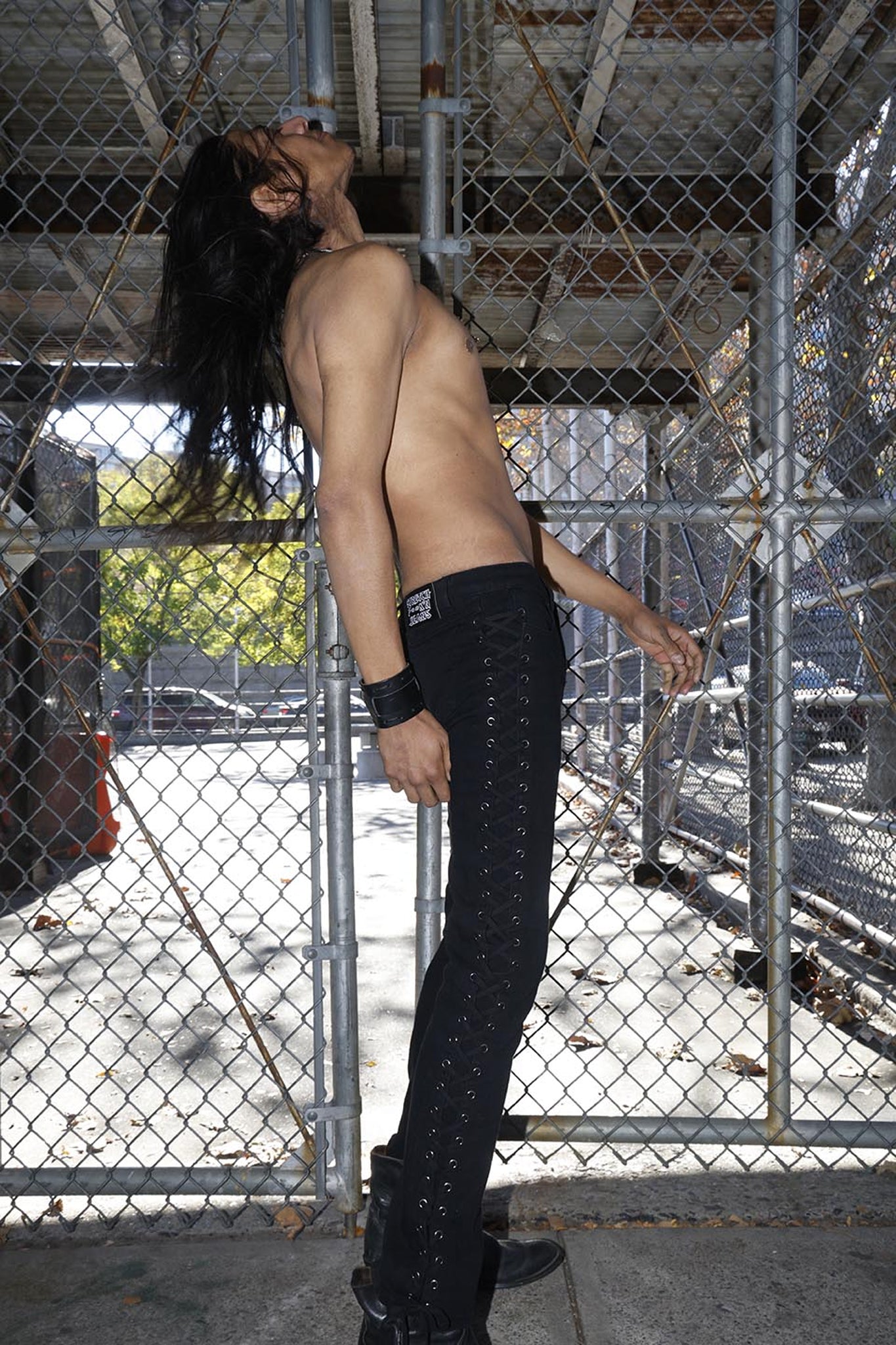 Side Lace Rocker Jeans