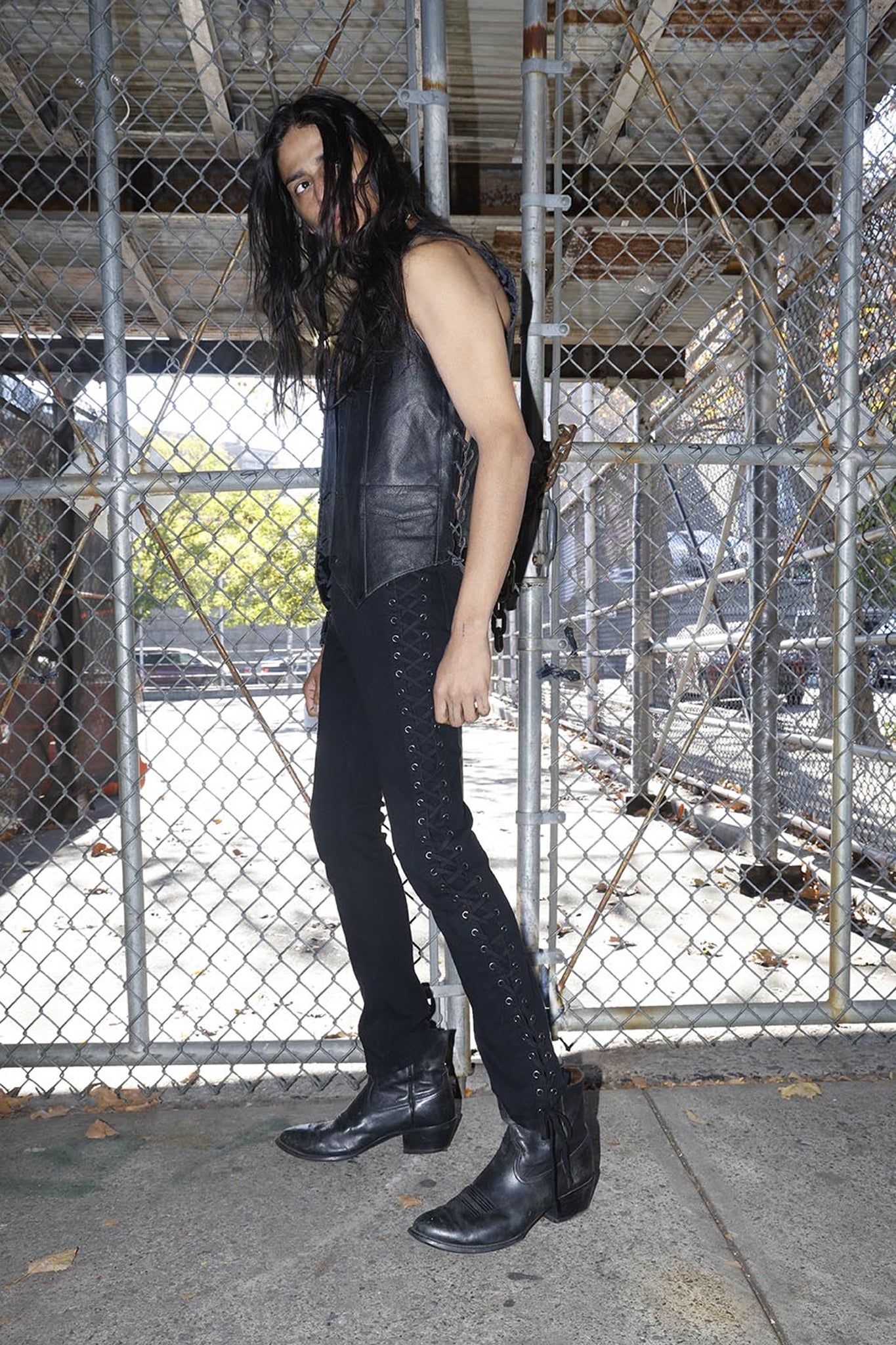 Side Lace Rocker Jeans