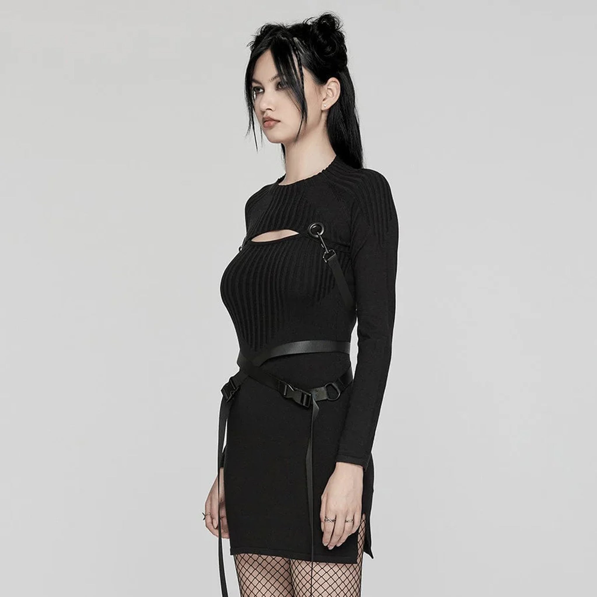 Release Buckle Strap Shrug Dress Set