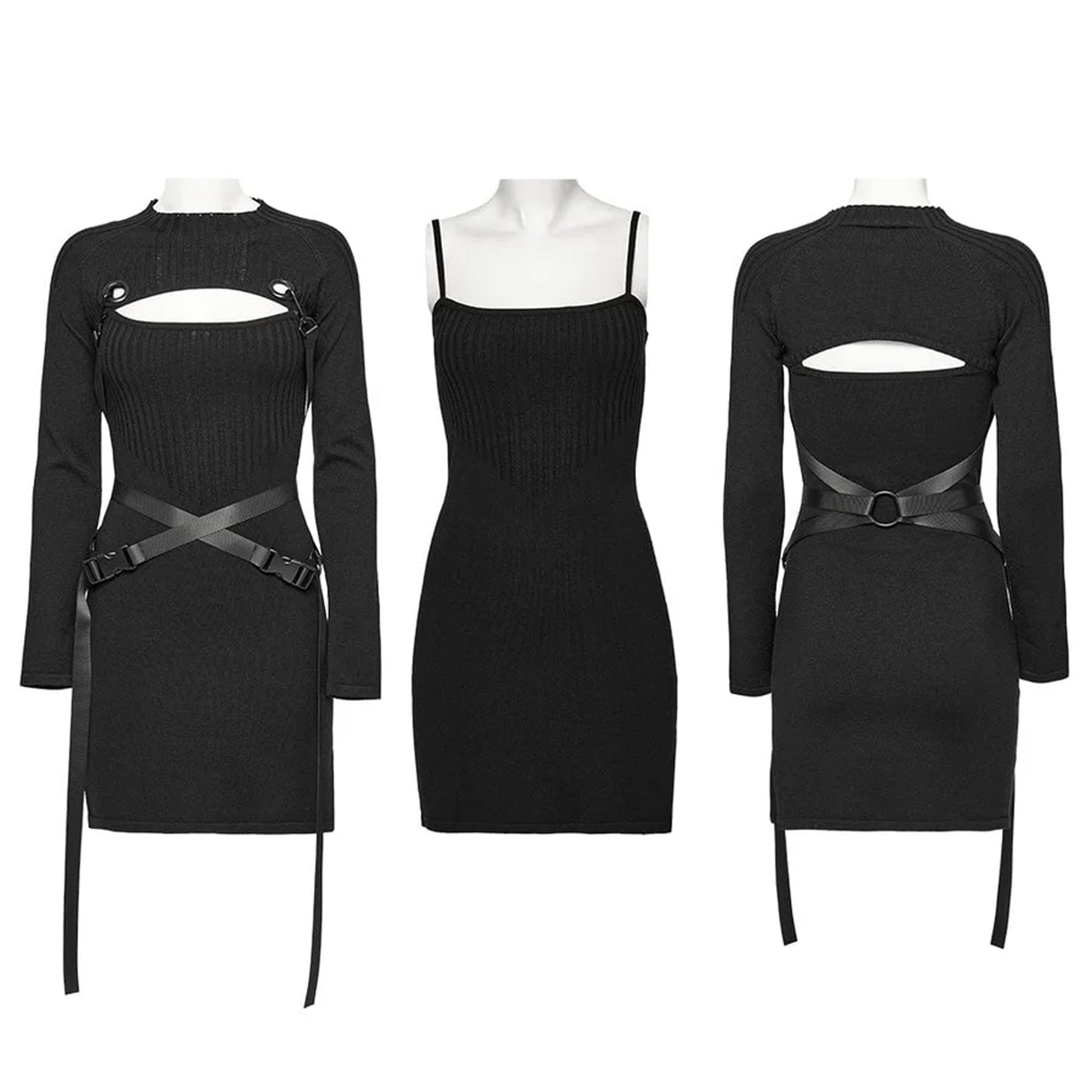 Release Buckle Strap Shrug Dress Set