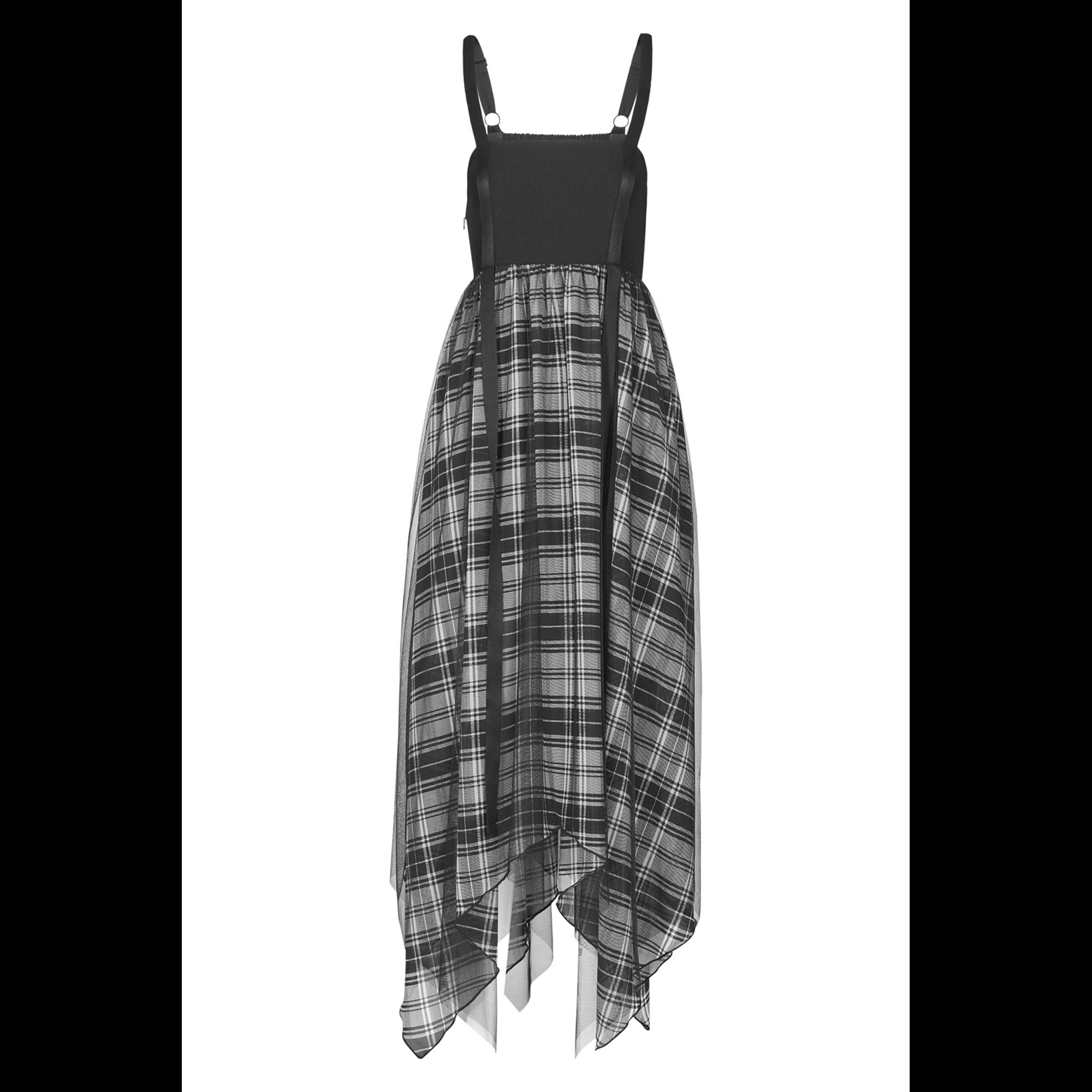 Black/White Mesh Grunge Slip Dress