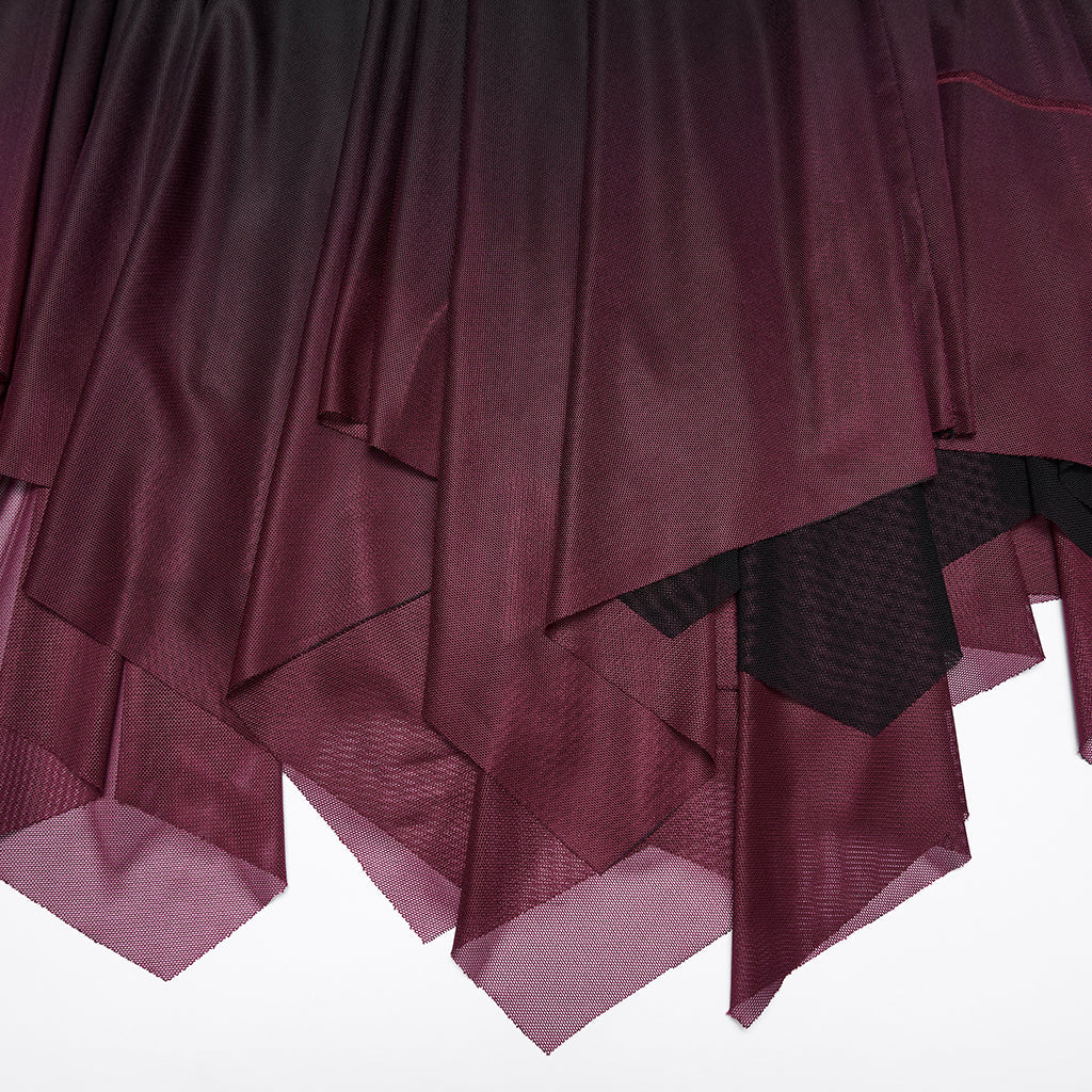 Crimson Hem Skirt
