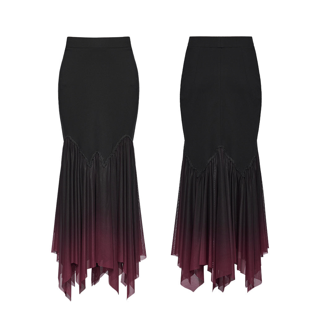 Crimson Hem Skirt