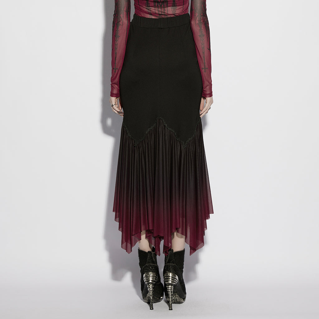 Crimson Hem Skirt