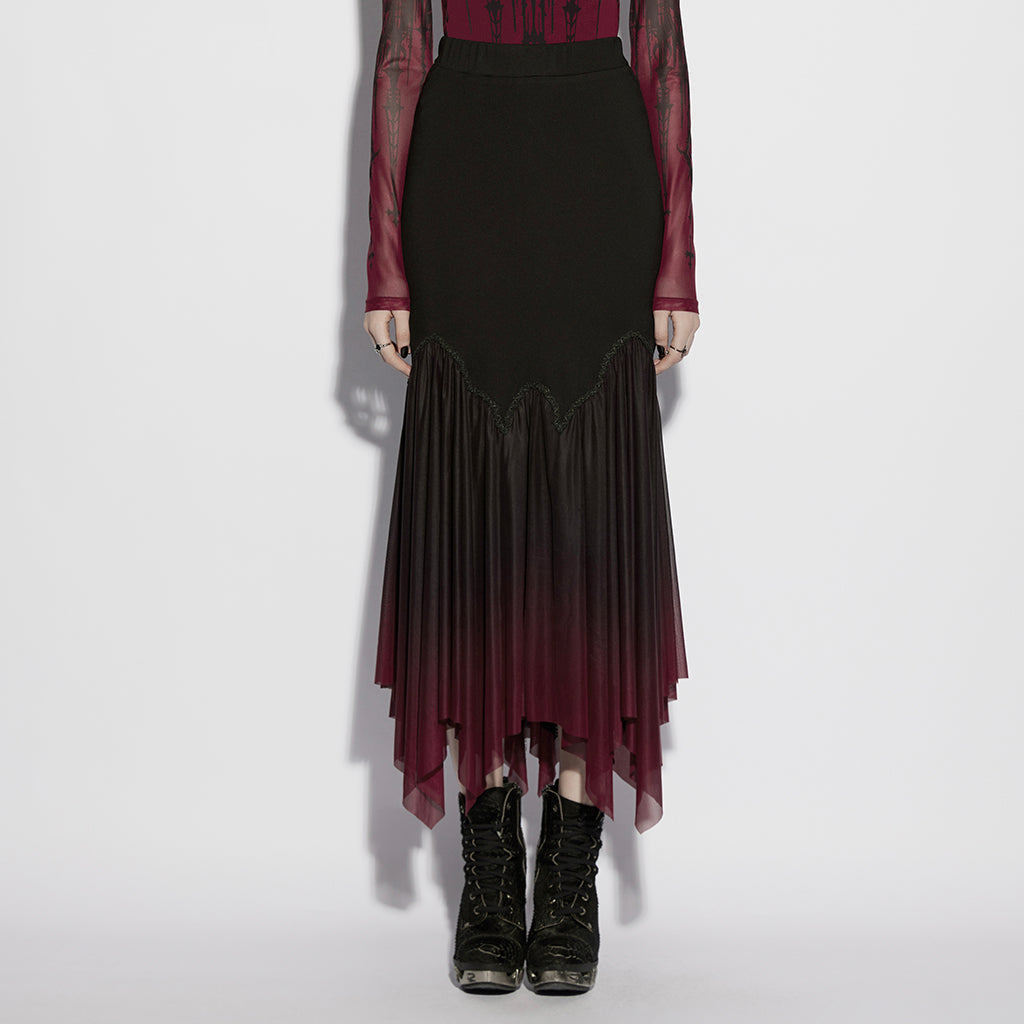 Crimson Hem Skirt