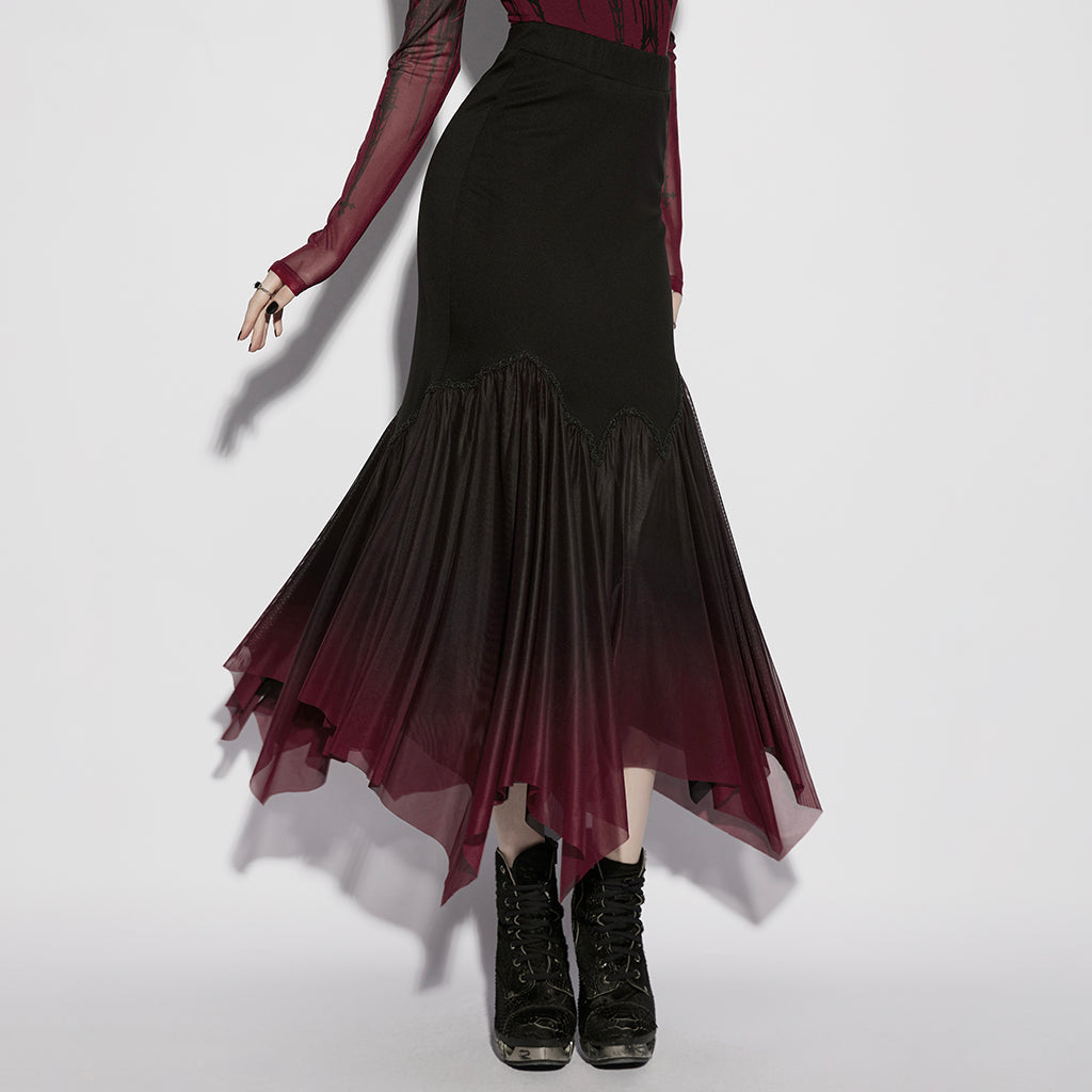Crimson Hem Skirt