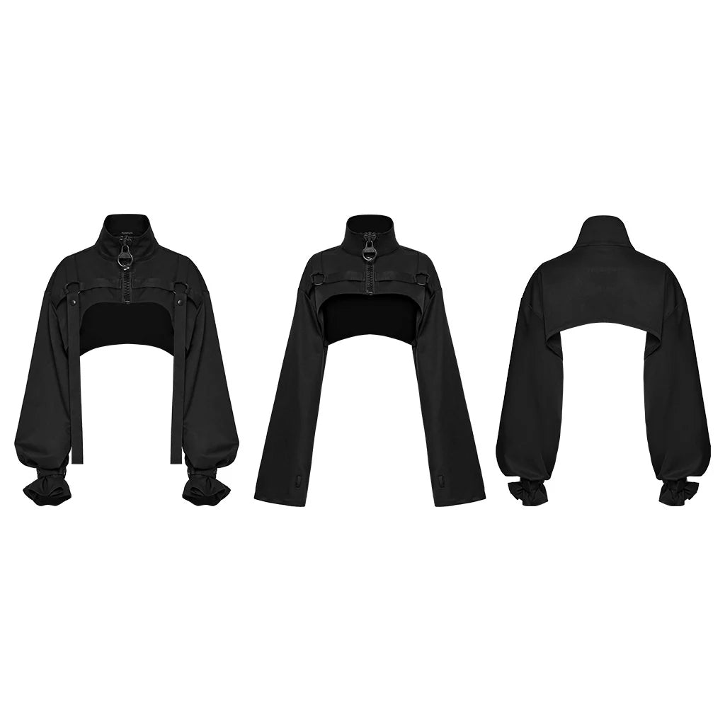 High Collar Crop Jacket