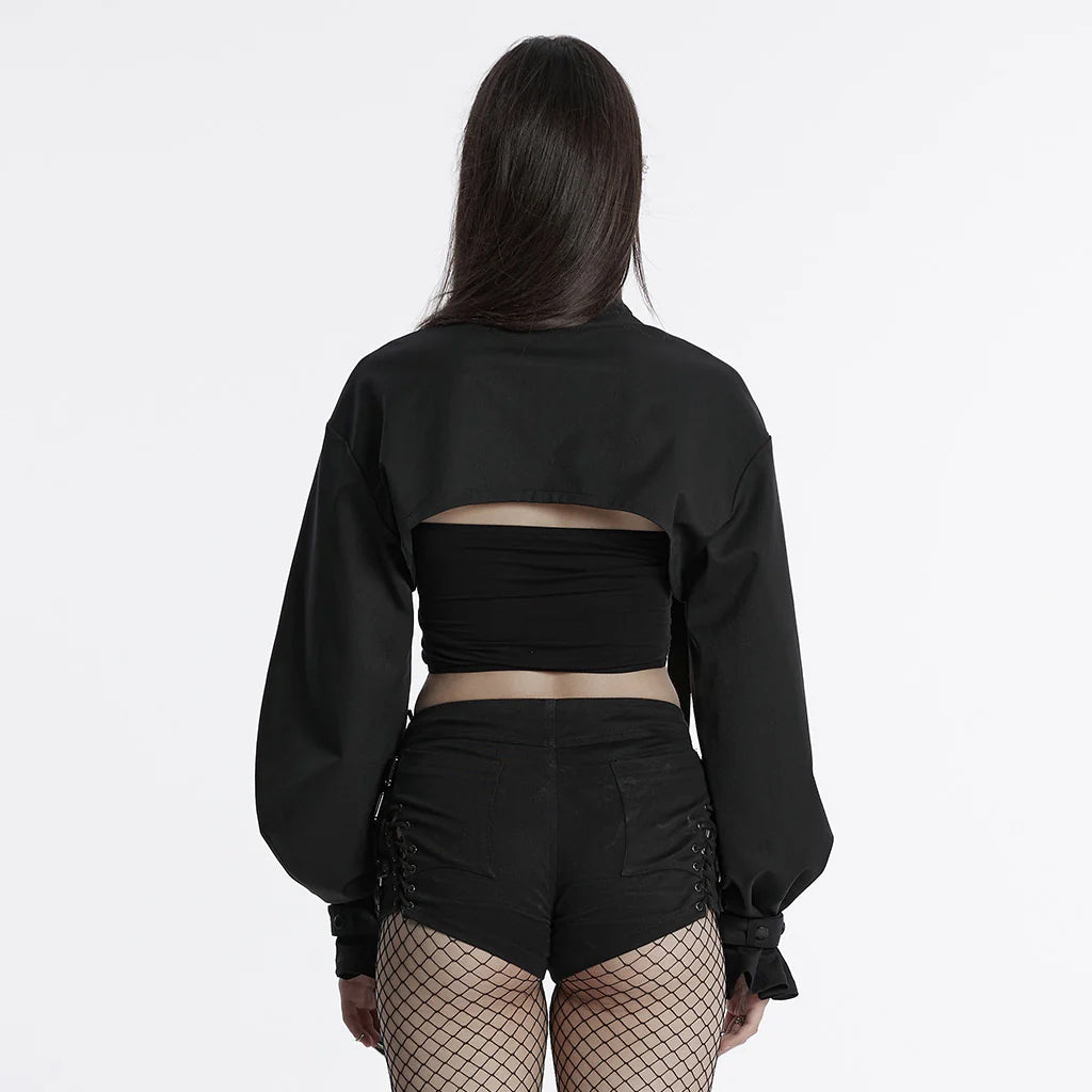 High Collar Crop Jacket