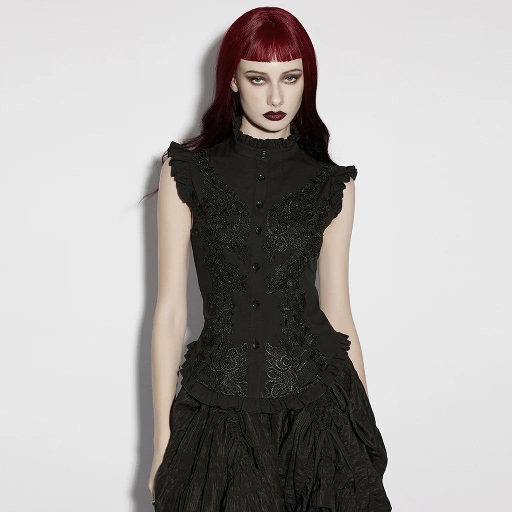 Victorian Ruffle Shoulder Top