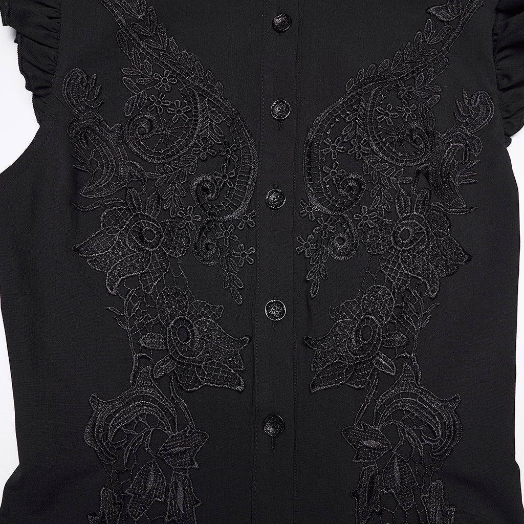 Victorian Ruffle Shoulder Top