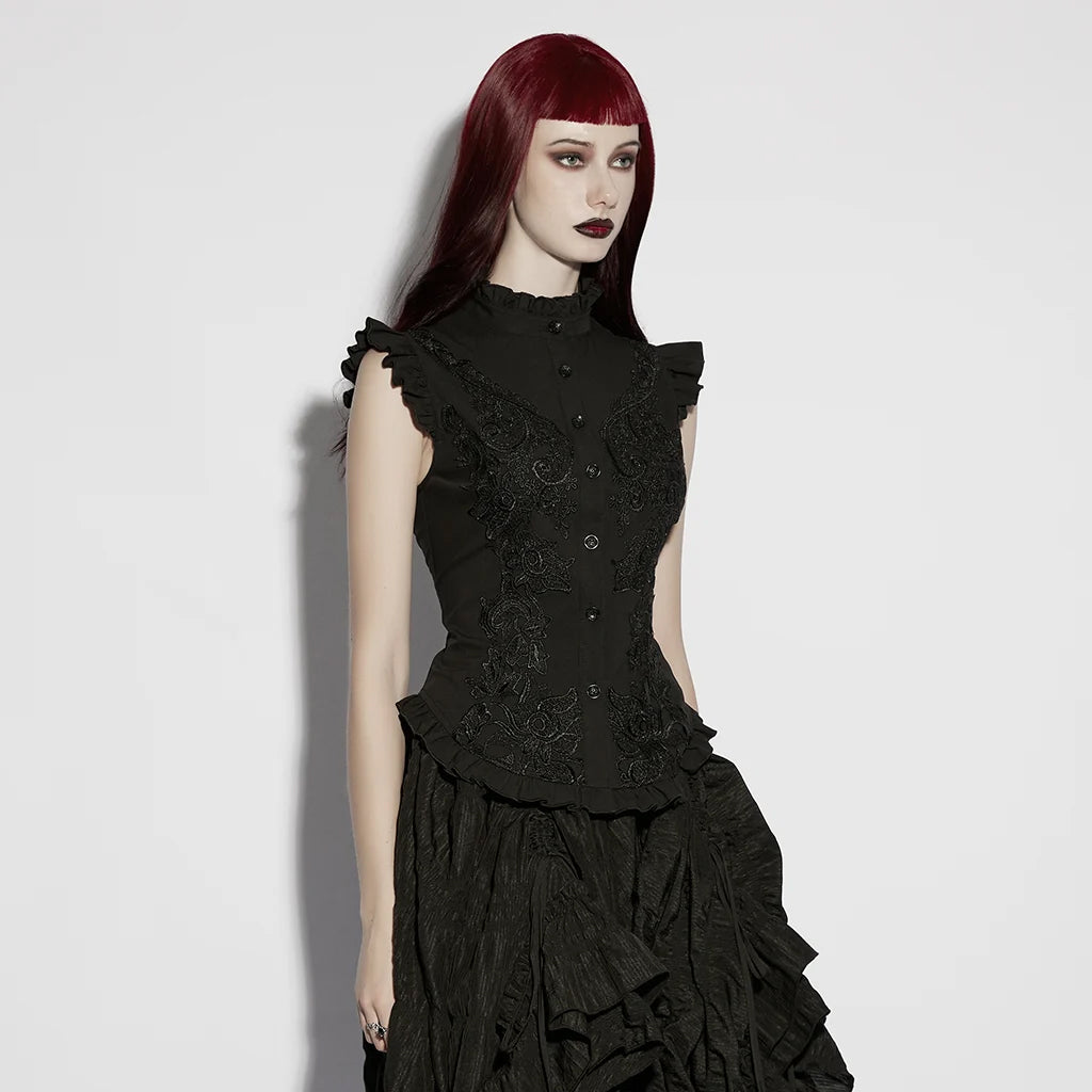 Victorian Ruffle Shoulder Top