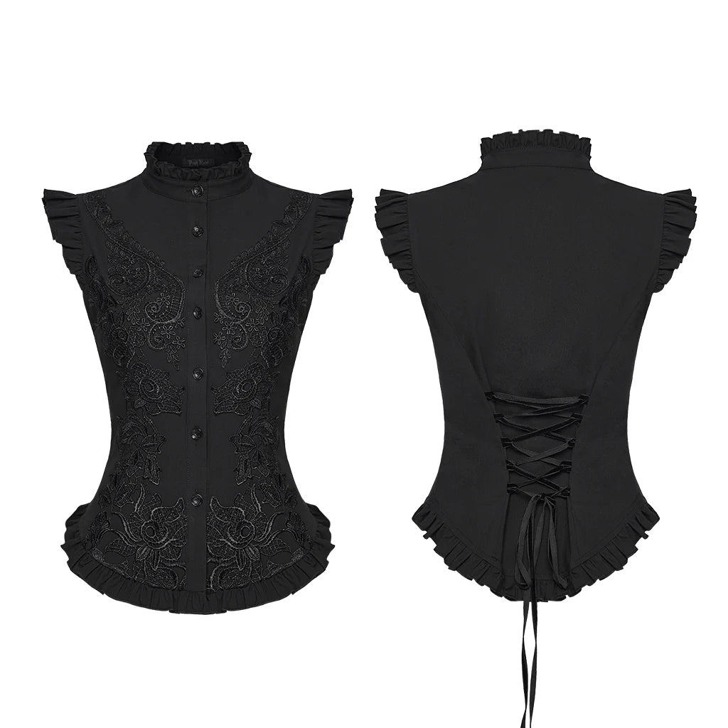 Victorian Ruffle Shoulder Top