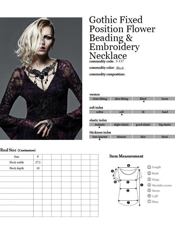 Embroidered Flower Necklace