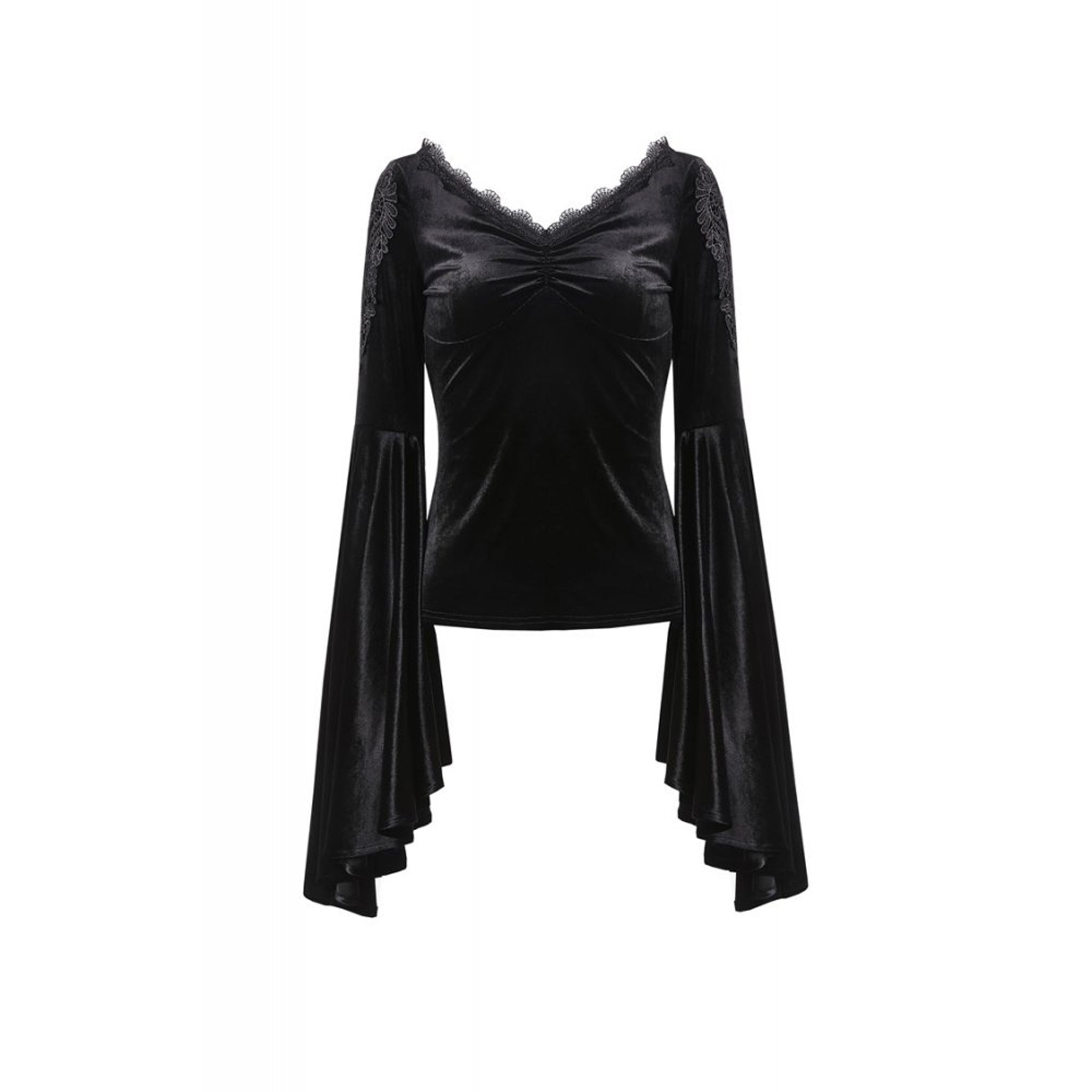 Velvet V Neck Applique Shirt