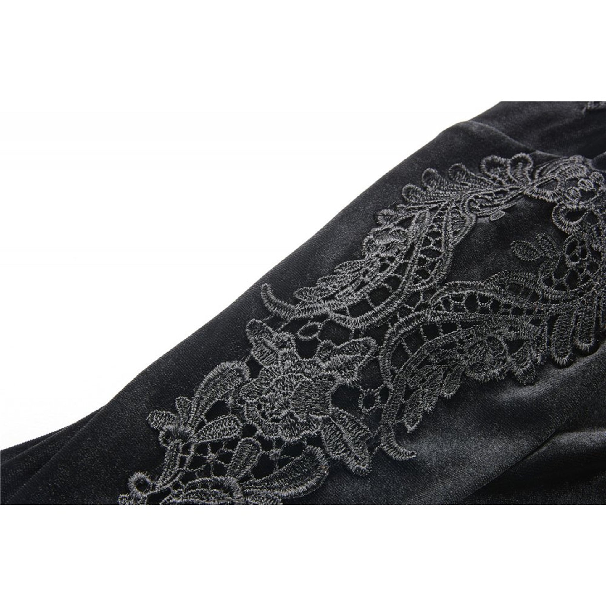 Velvet V Neck Applique Shirt