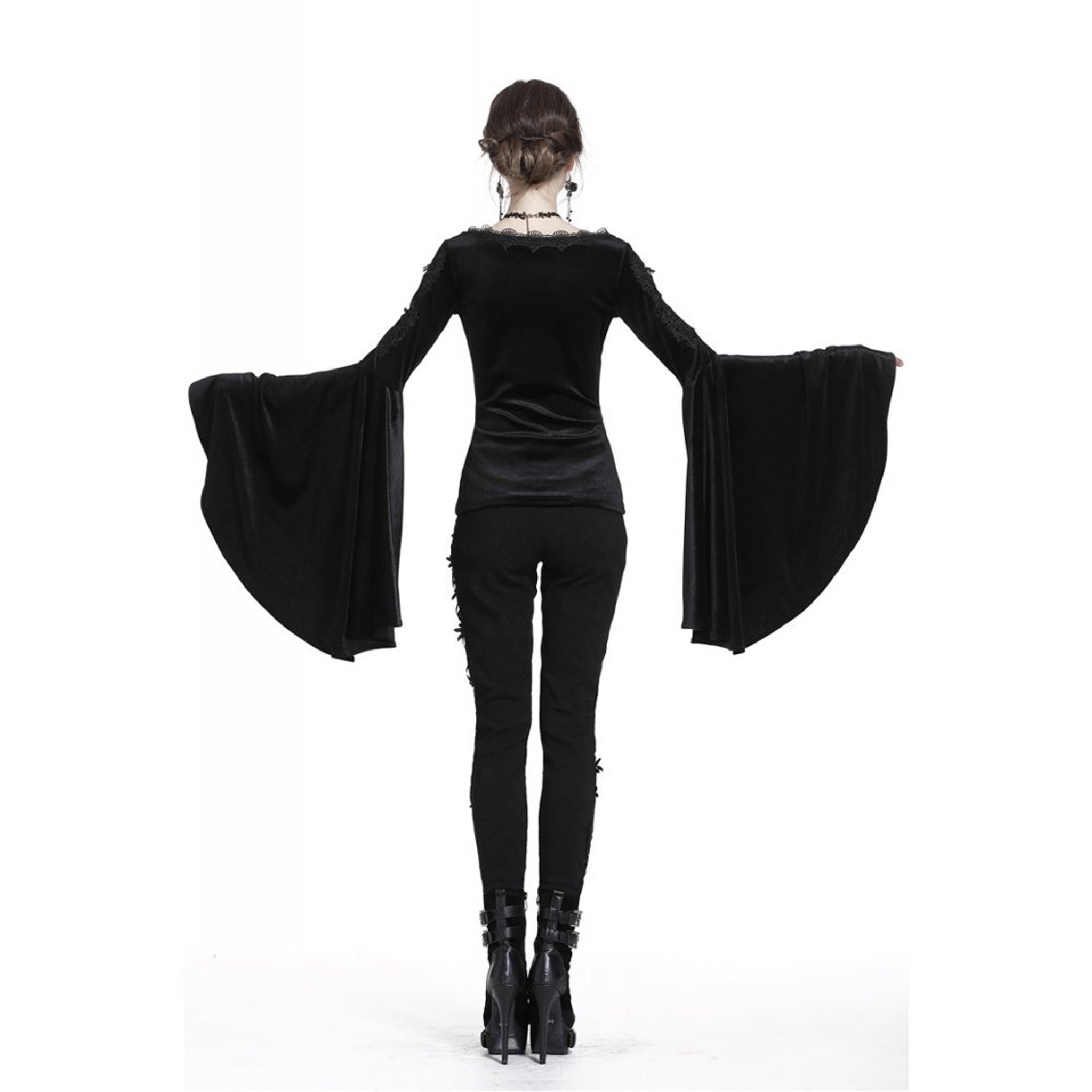 Velvet V Neck Applique Shirt