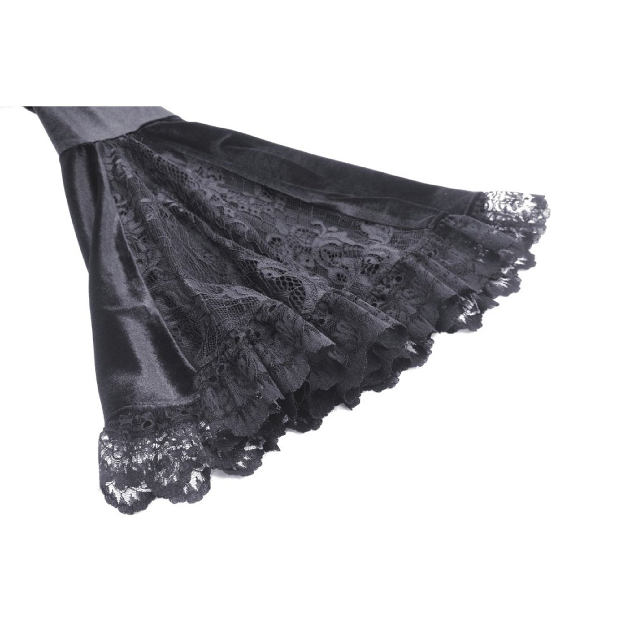 Front Lace Velvet Bell Sleeve Top