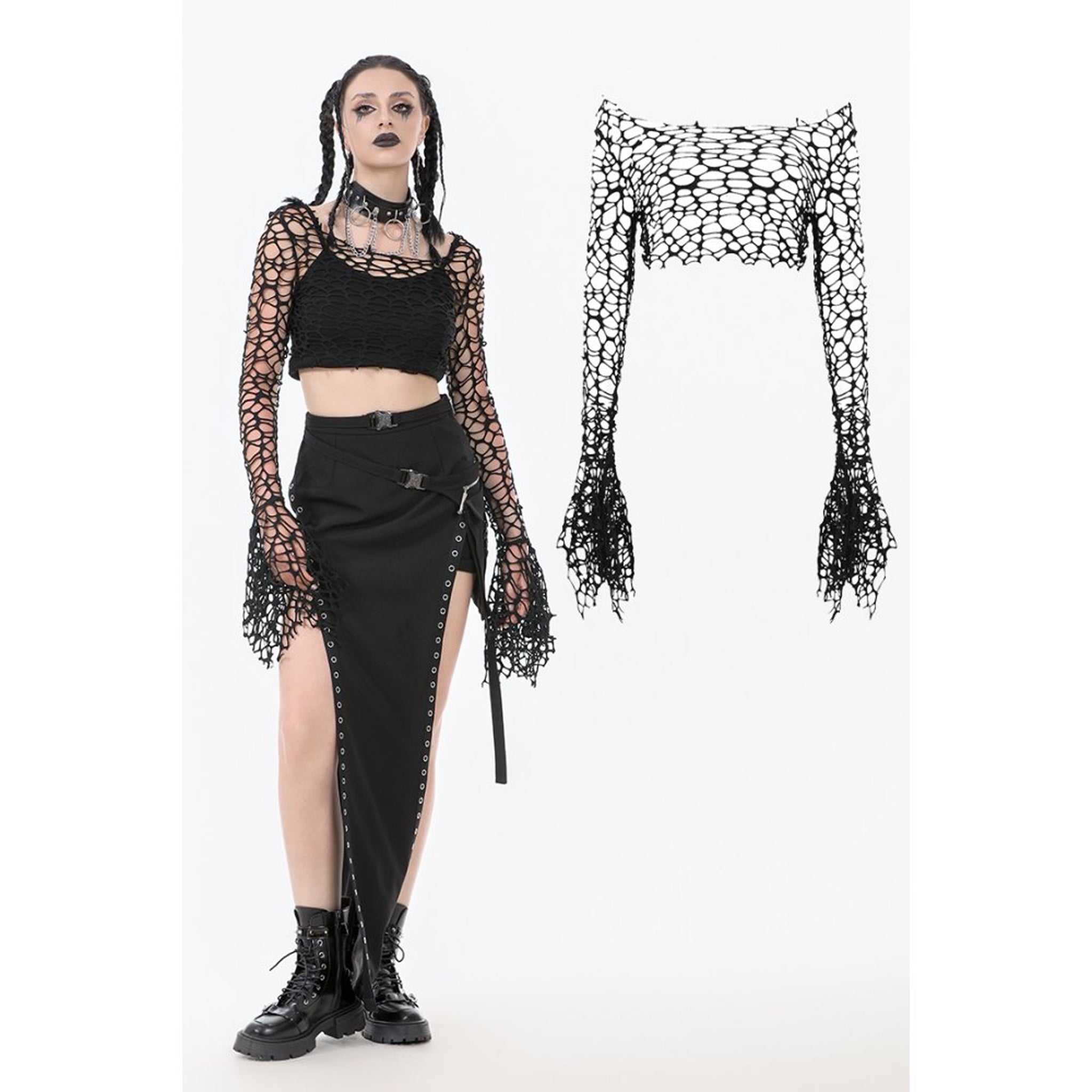 Distressed Big Grid Top