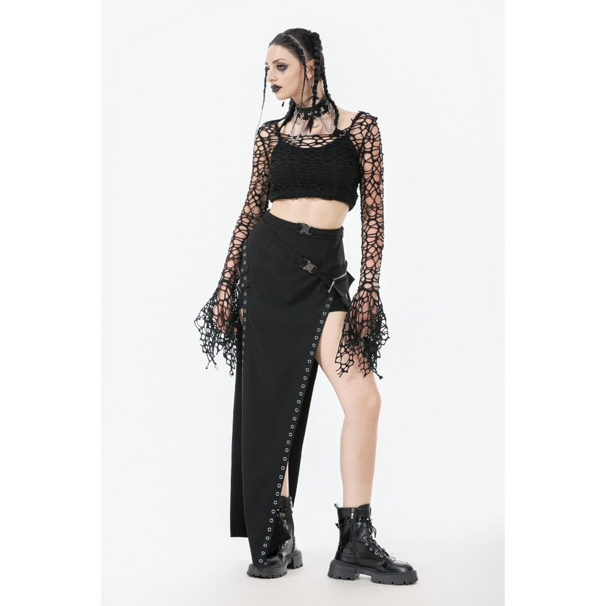 Distressed Big Grid Top