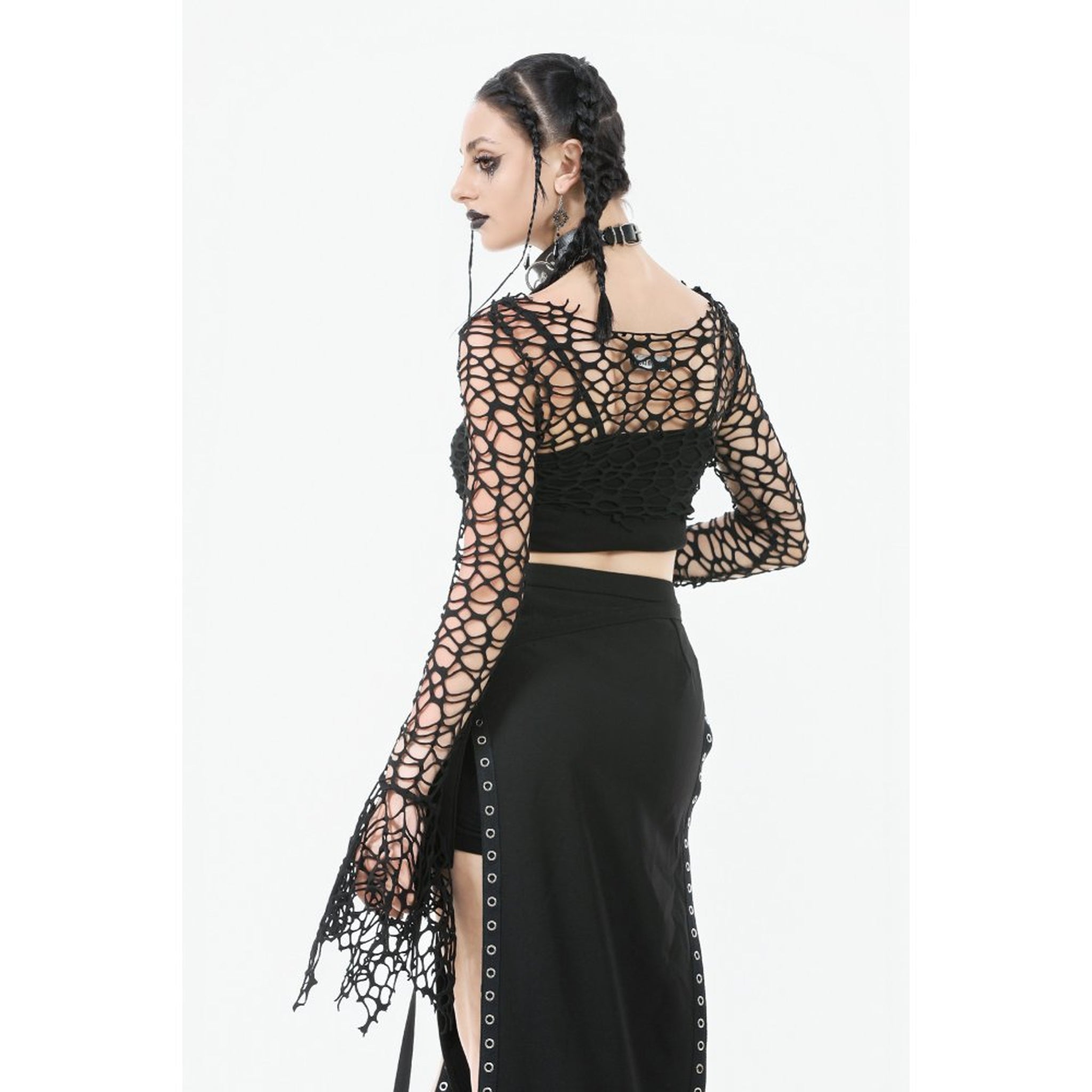 Distressed Big Grid Top