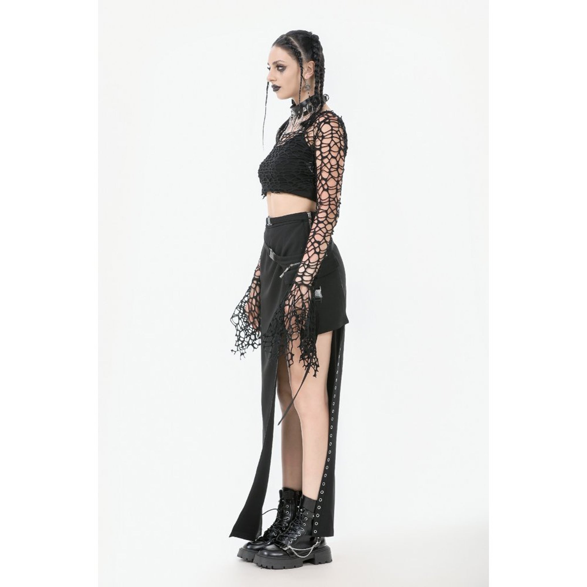 Distressed Big Grid Top