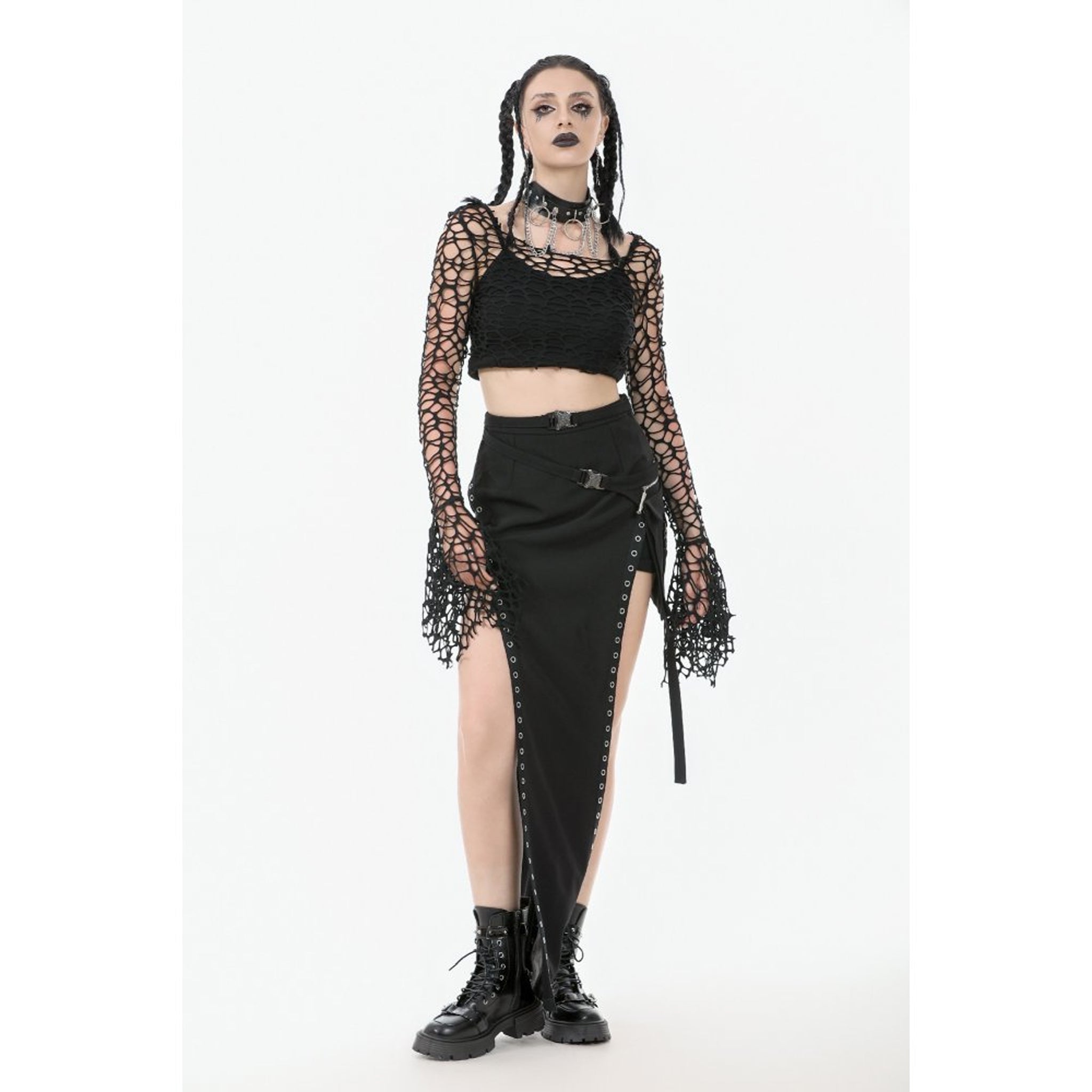 Distressed Big Grid Top