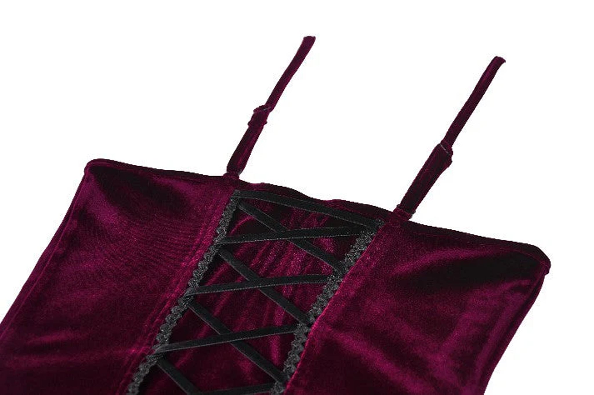 Lace Up Burgundy Top