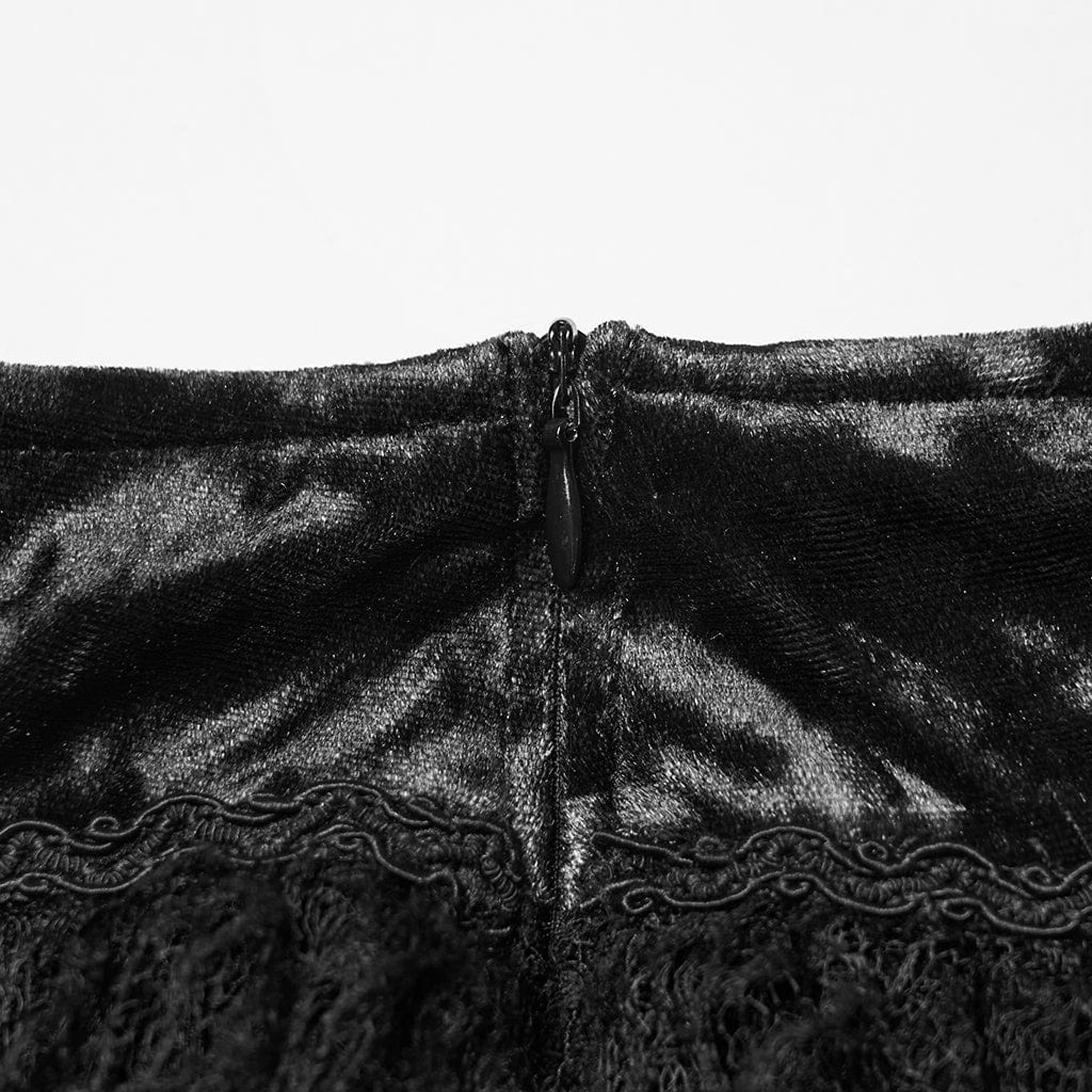 Velvet And Lace Hi-Low Skirt