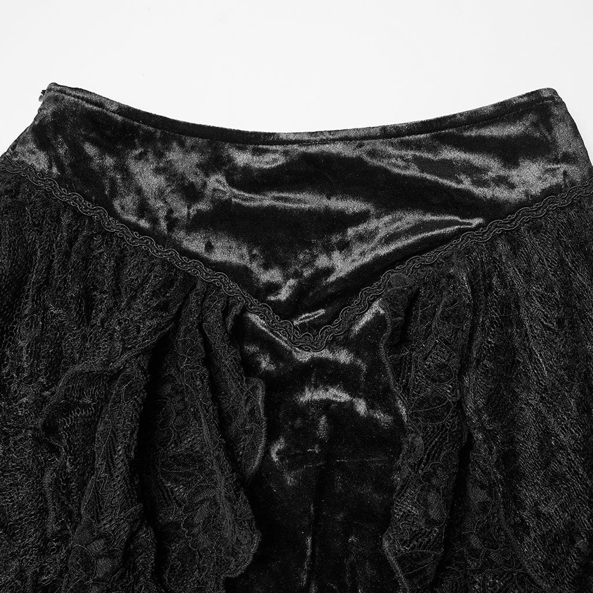 Velvet And Lace Hi-Low Skirt