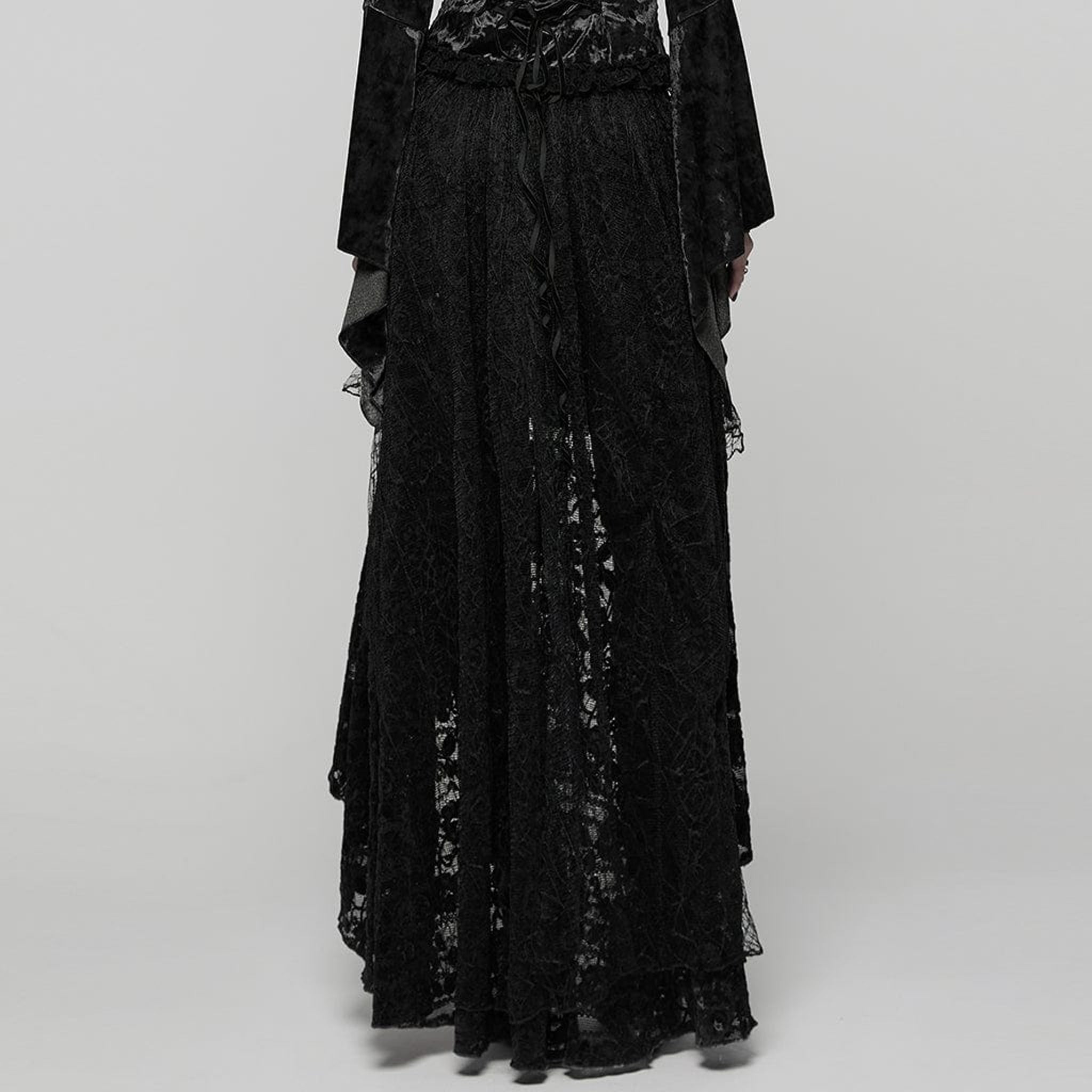 Velvet And Lace Hi-Low Skirt
