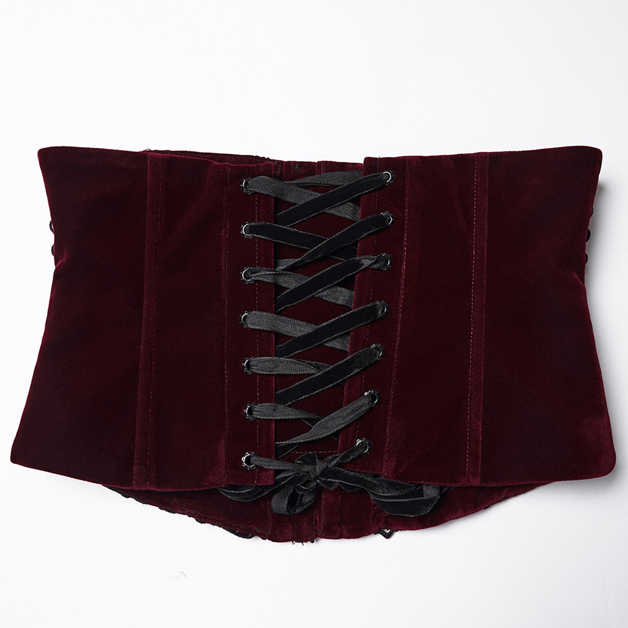 Rose Applique Corset RED-BLACK