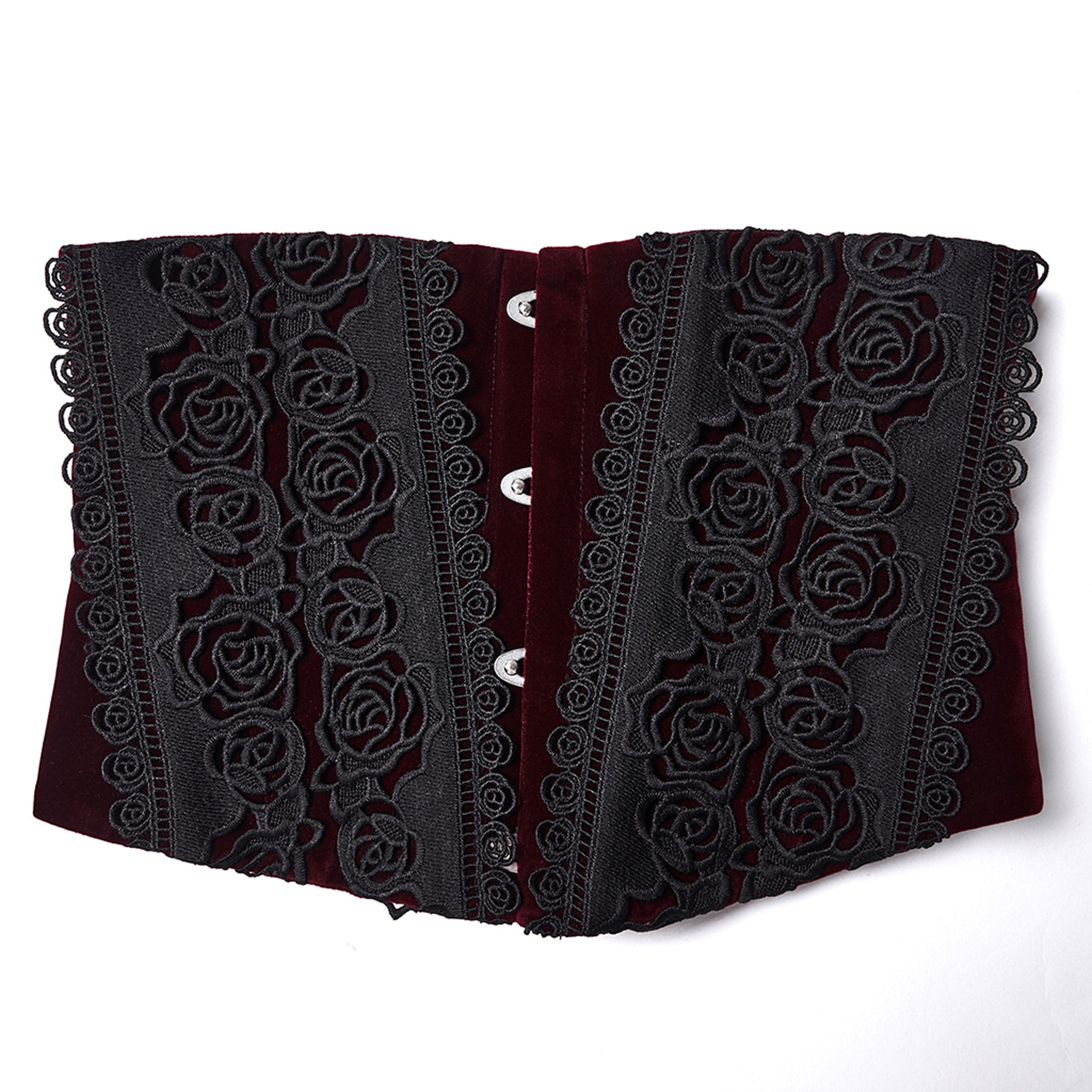 Rose Applique Corset RED-BLACK