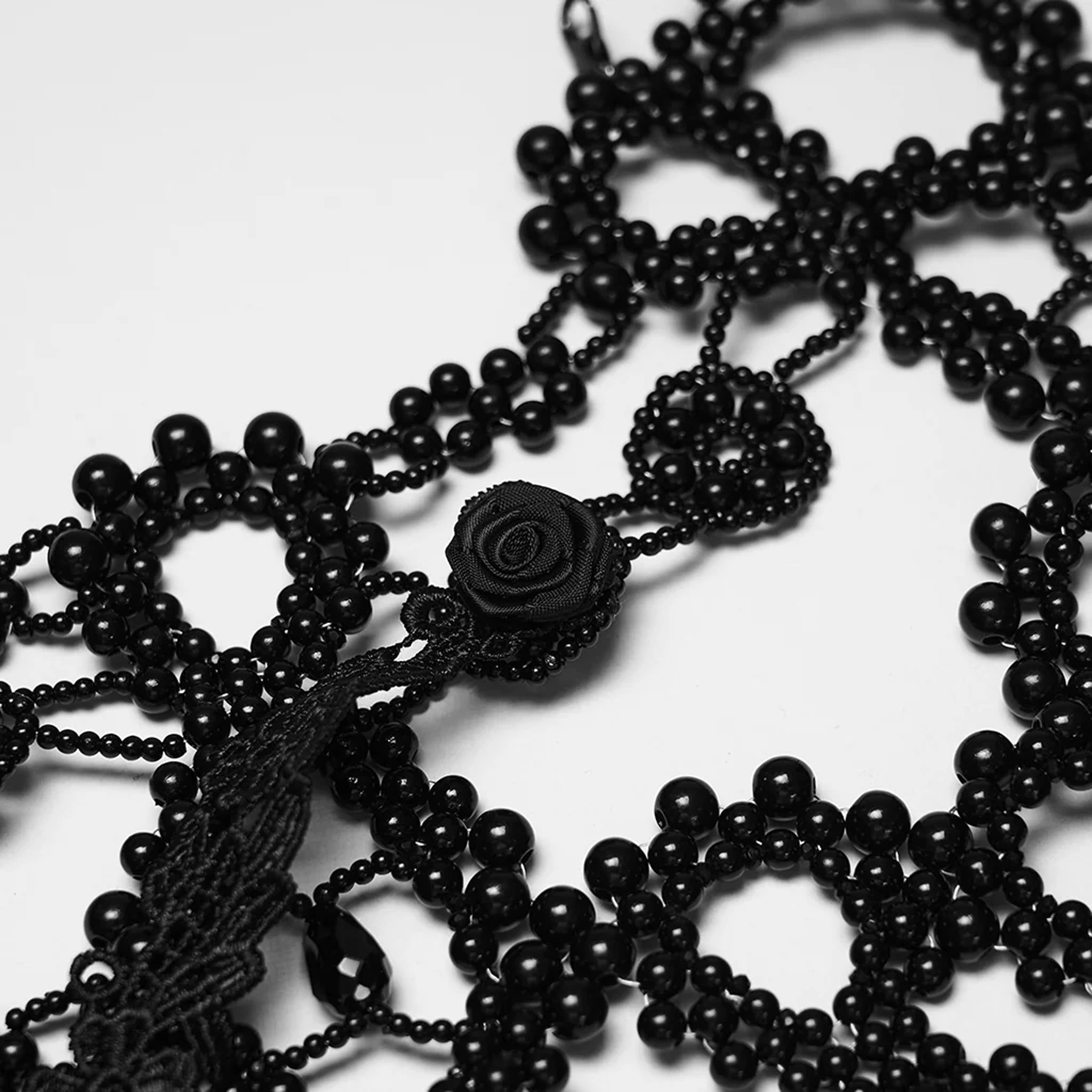 Mourning Beaded Shoulder Necklace