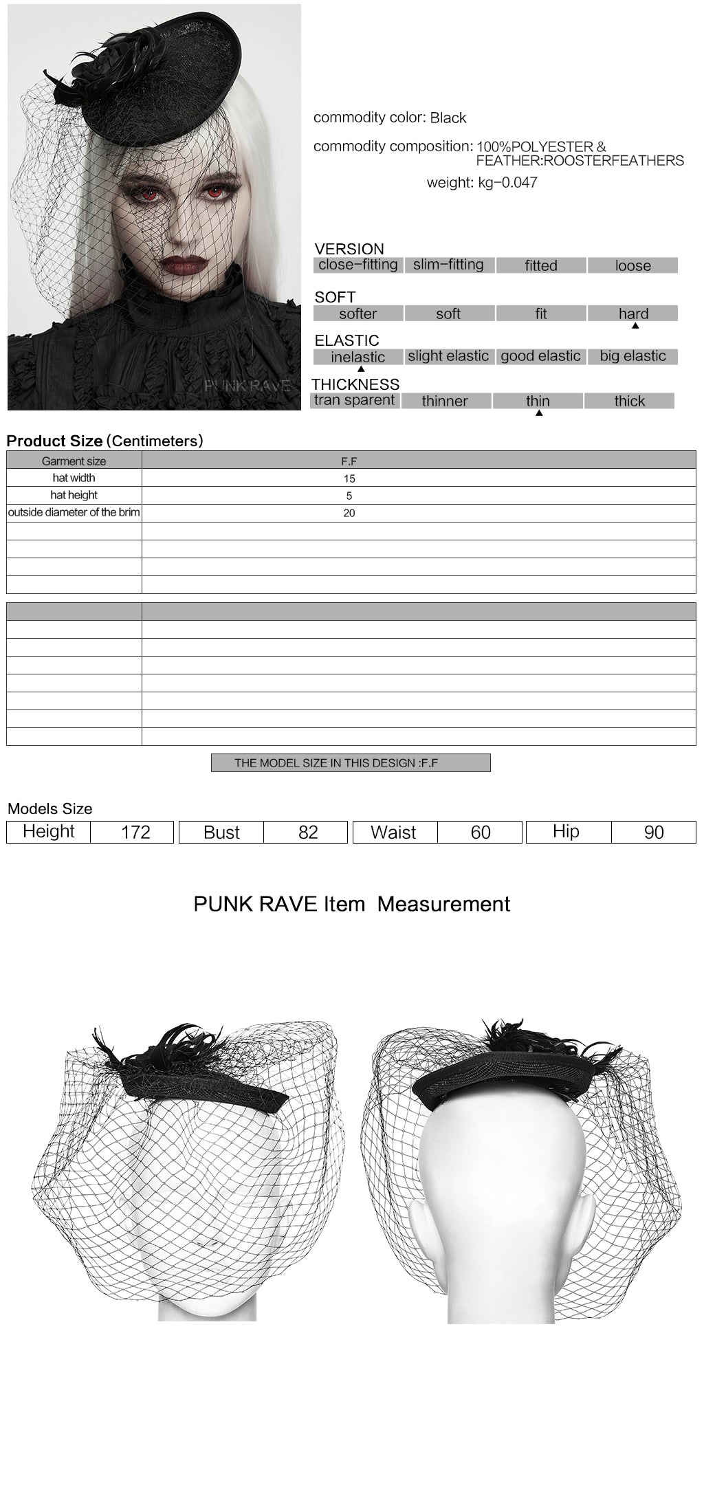 Gothic Veiled Hat