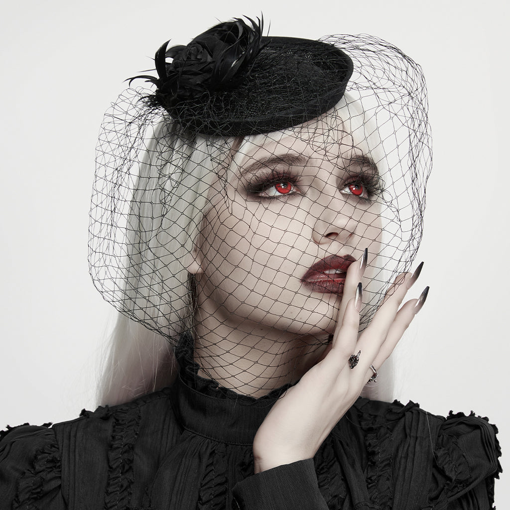 Gothic Veiled Hat