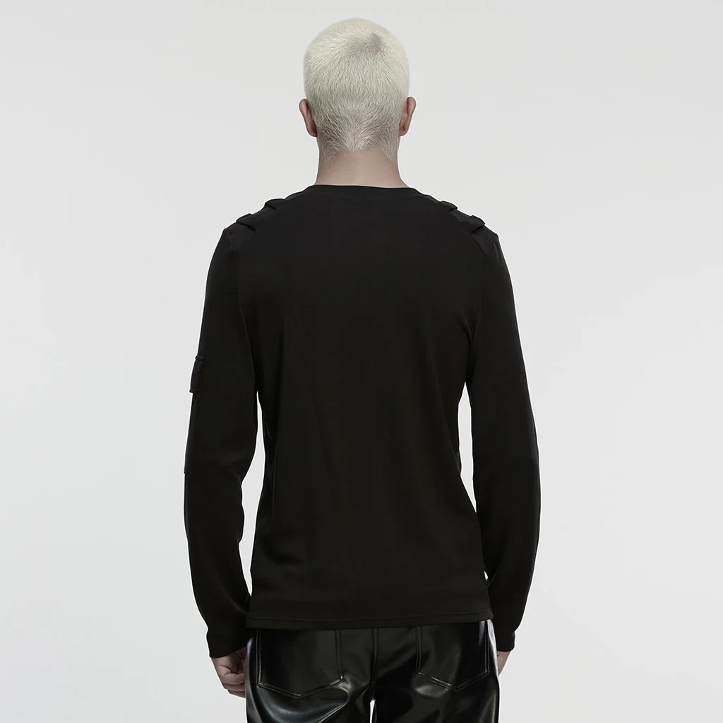 Long Sleeve Shoulder Strap Shirt