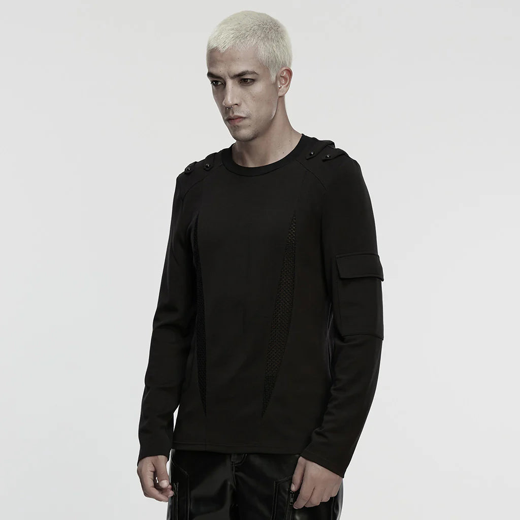 Long Sleeve Shoulder Strap Shirt