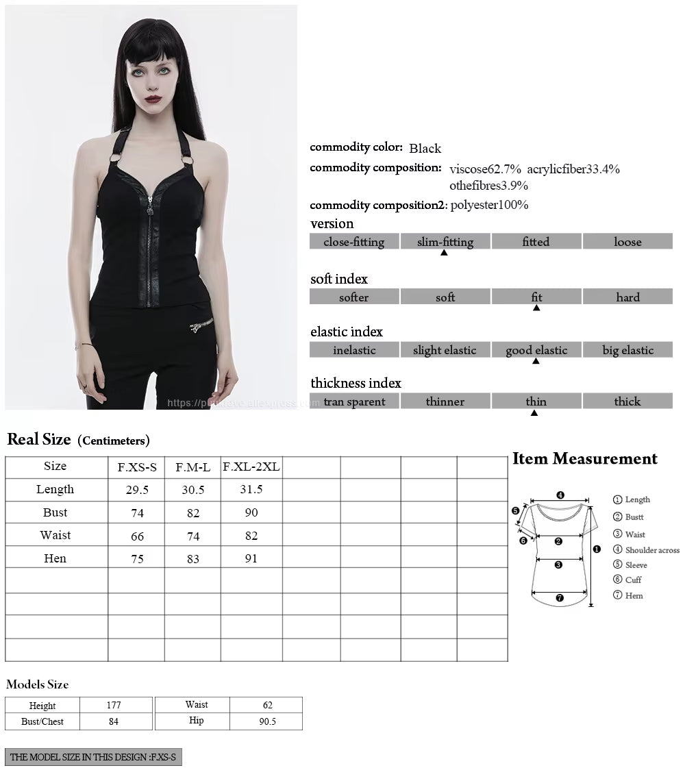 Zip Up 2 Ring Strap Top