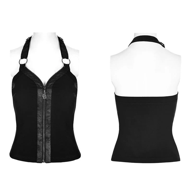 Zip Up 2 Ring Strap Top