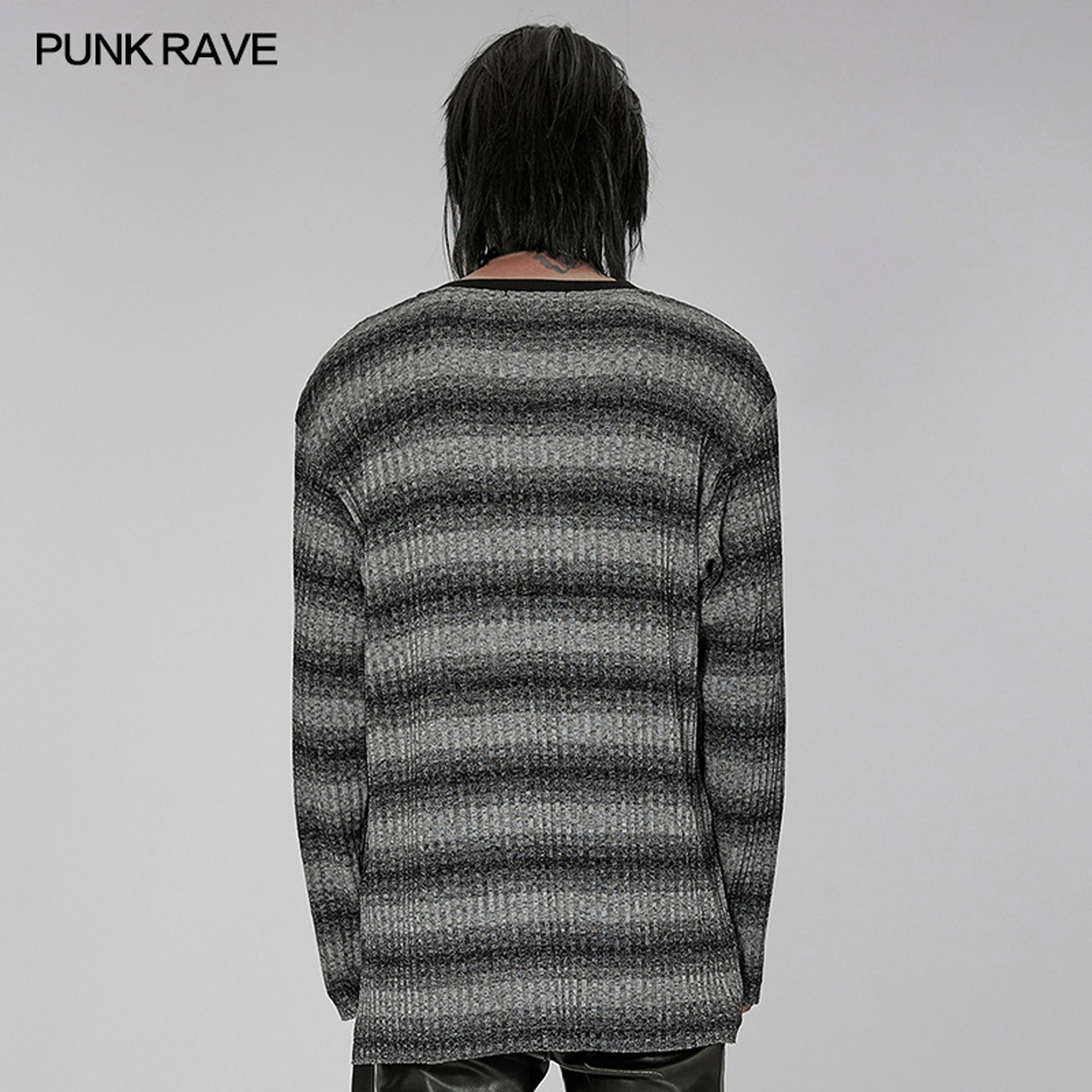 Striped Alt Sweater Grey