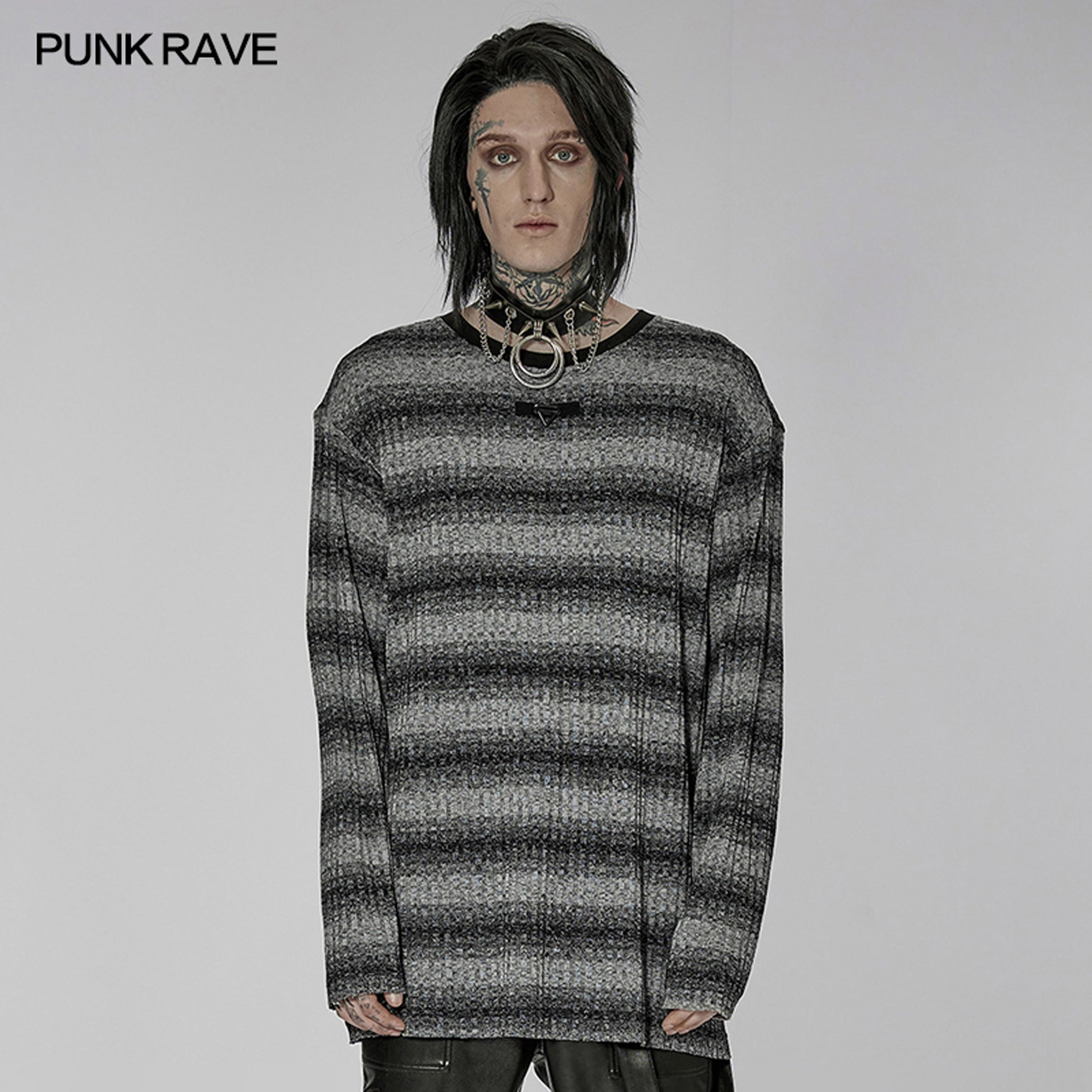 Striped Alt Sweater Grey