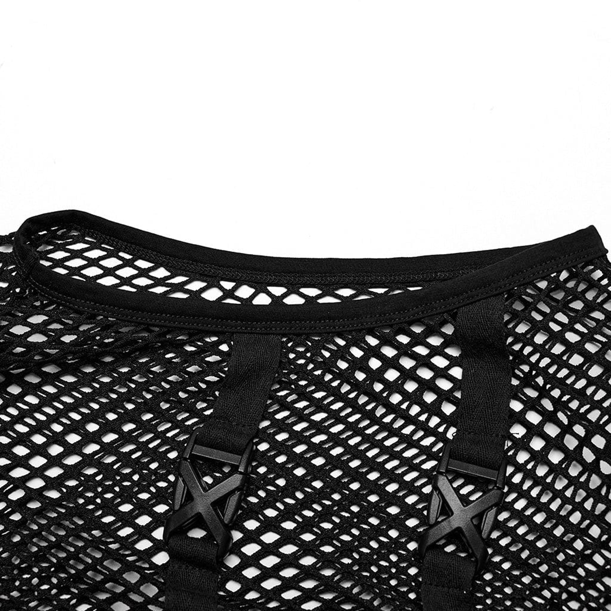 Banned Collar Release Buckle Mesh Top