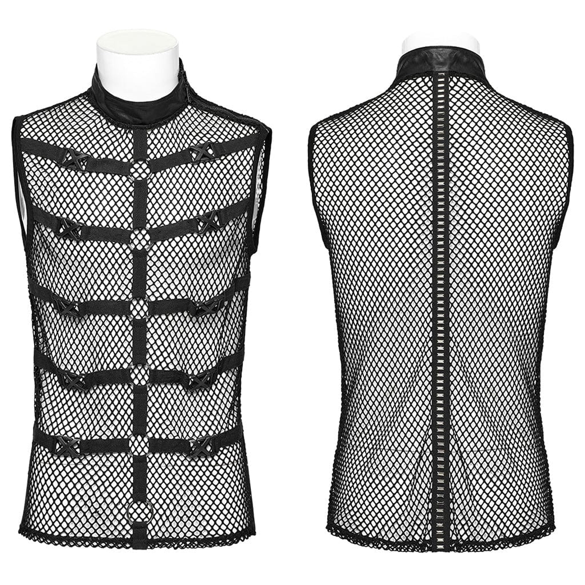 Banned Collar Release Buckle Mesh Top