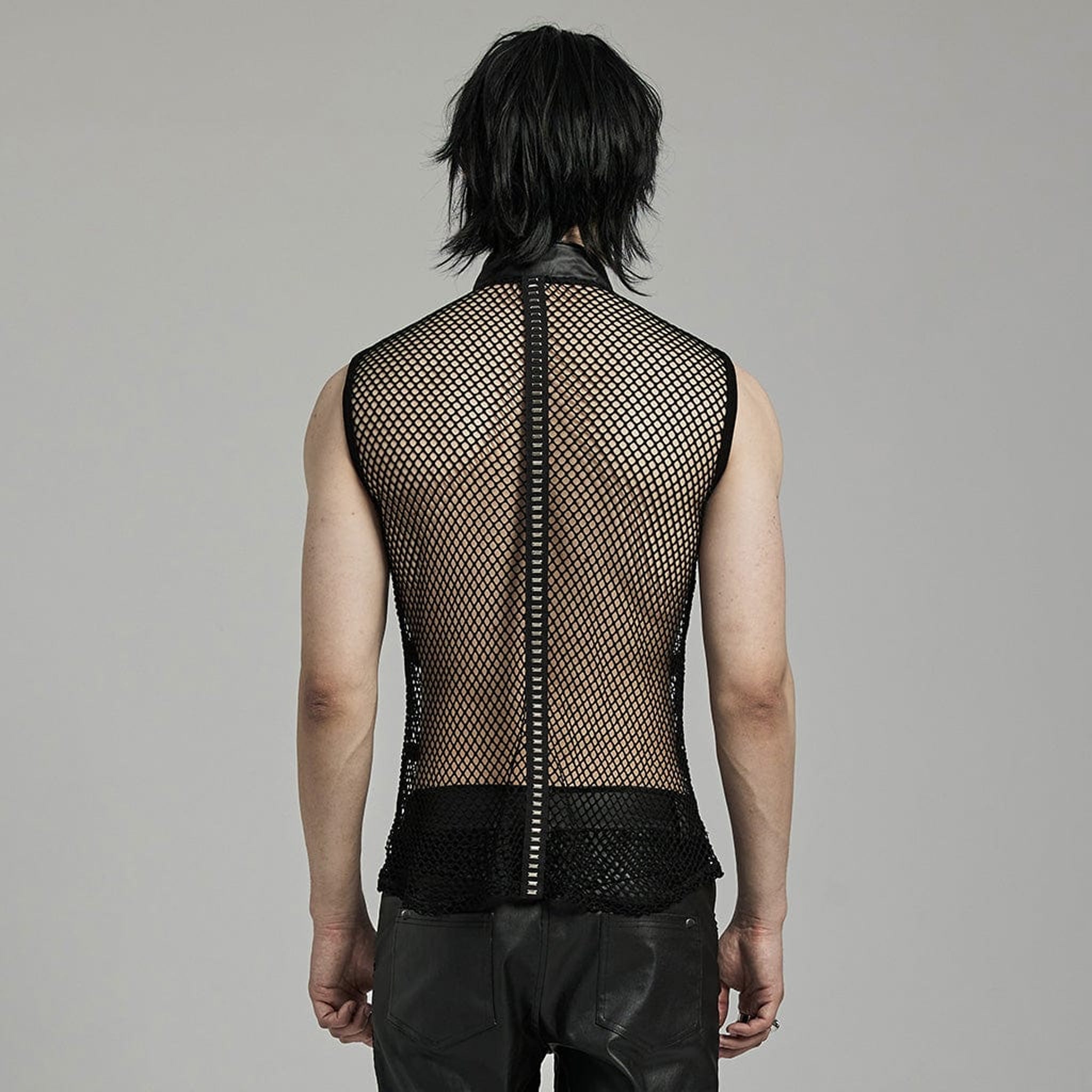 Banned Collar Release Buckle Mesh Top