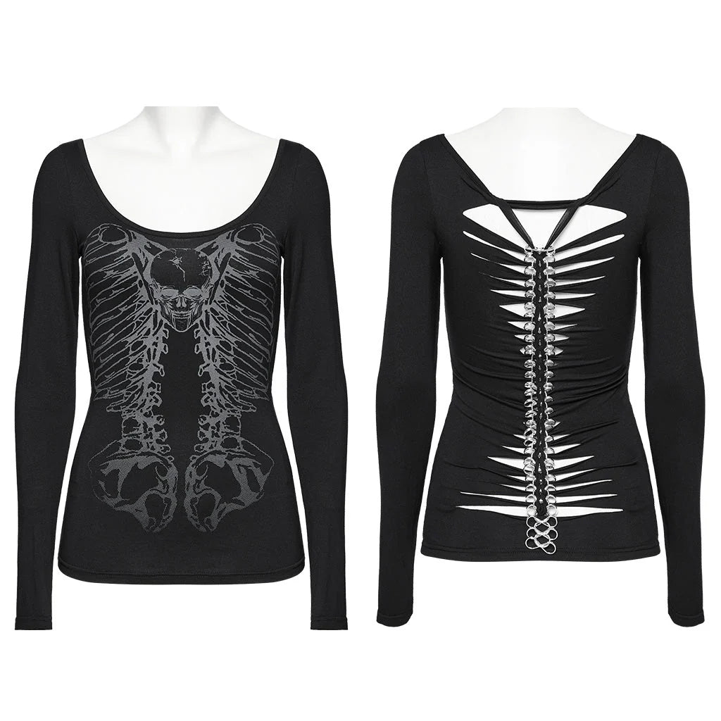 Long Sleeve Chain Spine T-Shirt