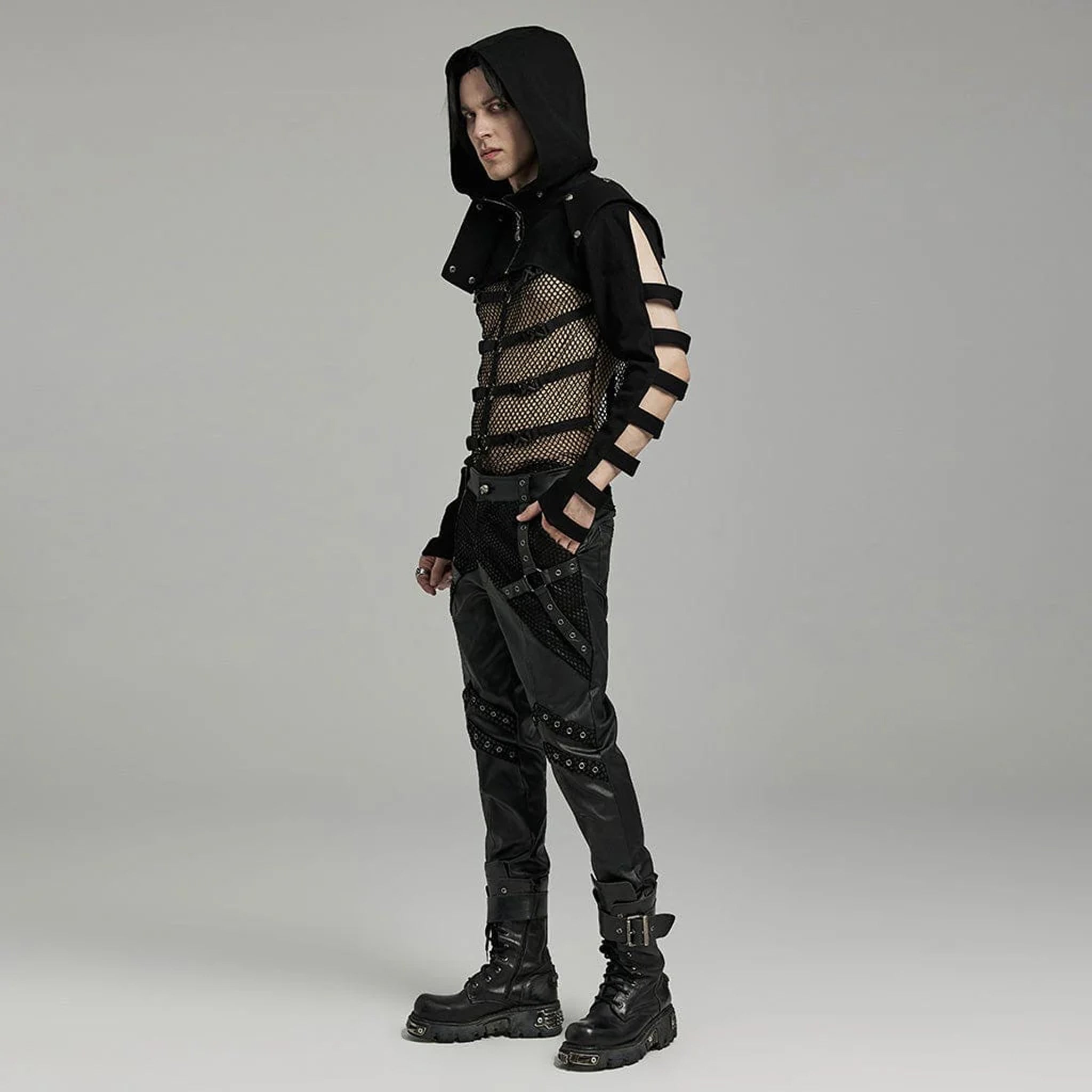 Strap Sleeve Hooded Jacket